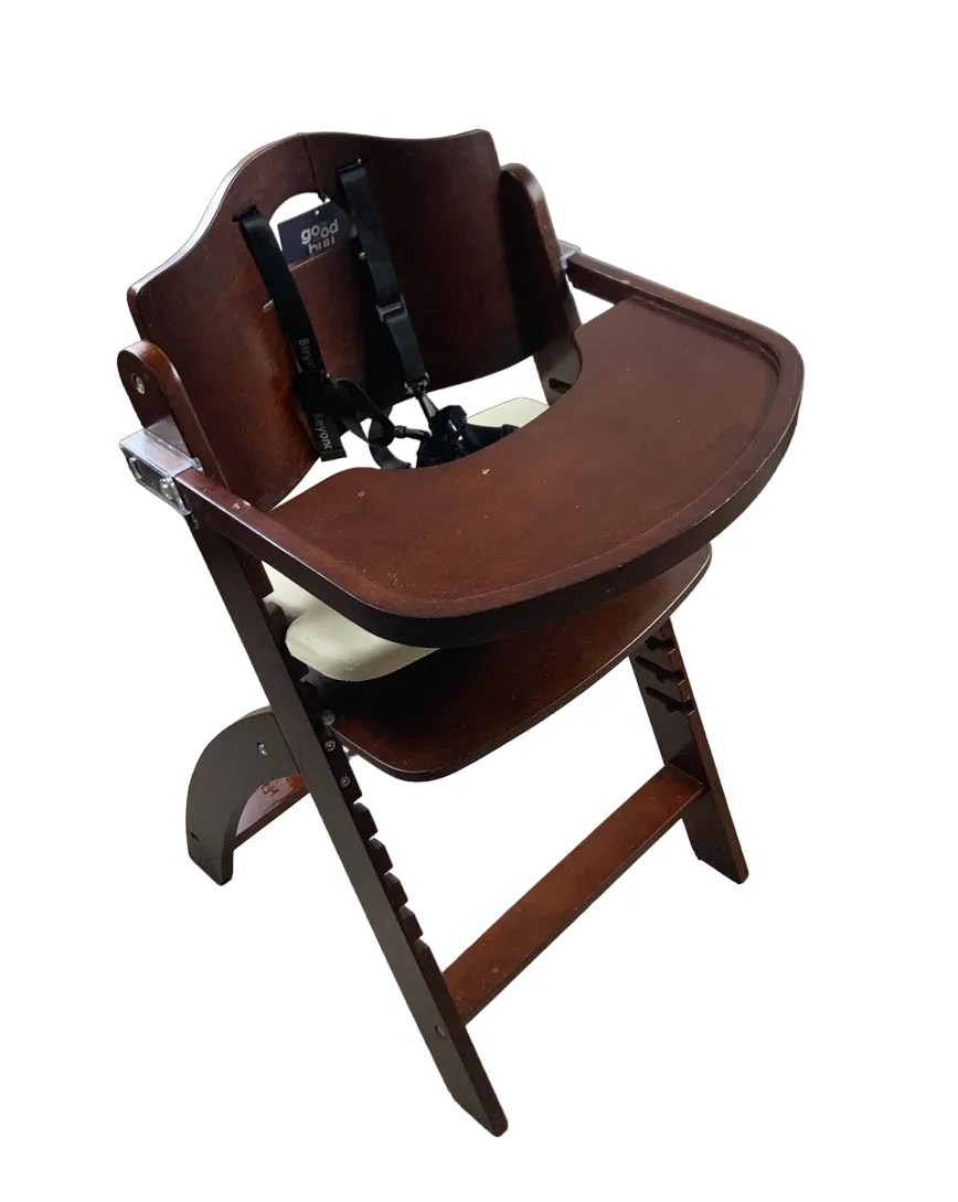 Abiie Beyond Junior Y Wooden High Chair, Mahogany/White