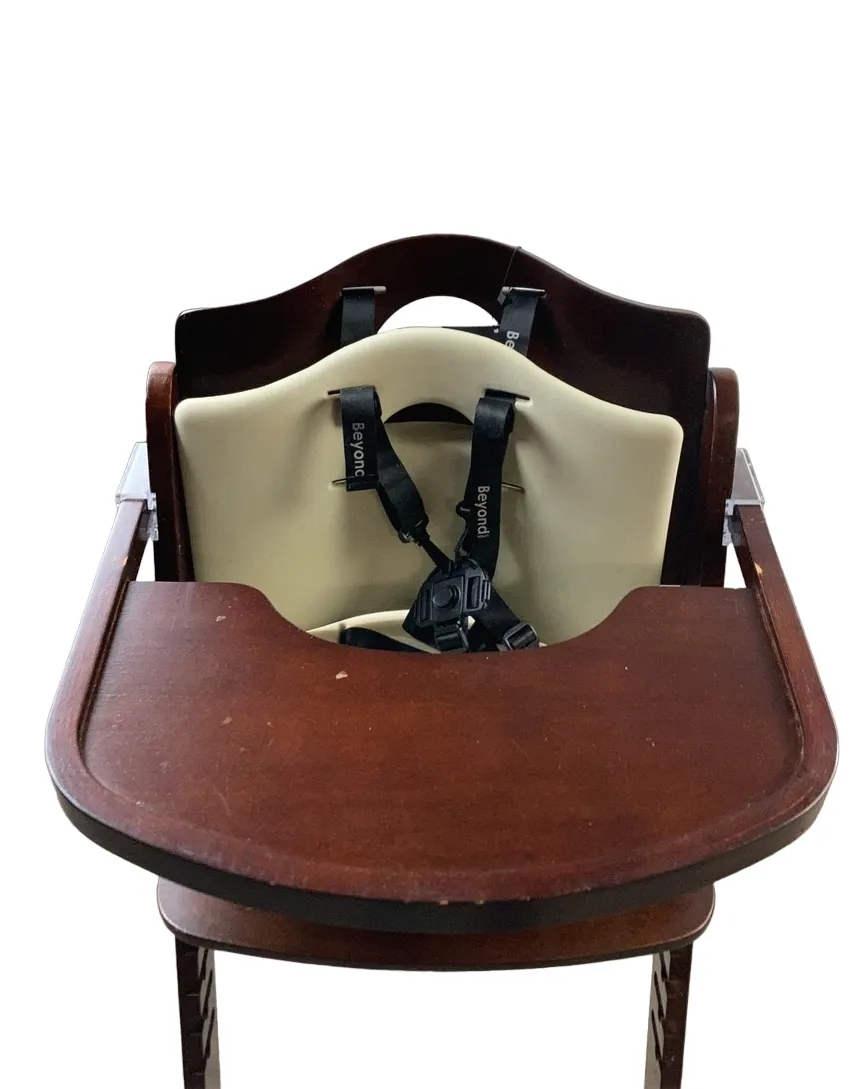 Abiie Beyond Junior Y Wooden High Chair, Mahogany/White