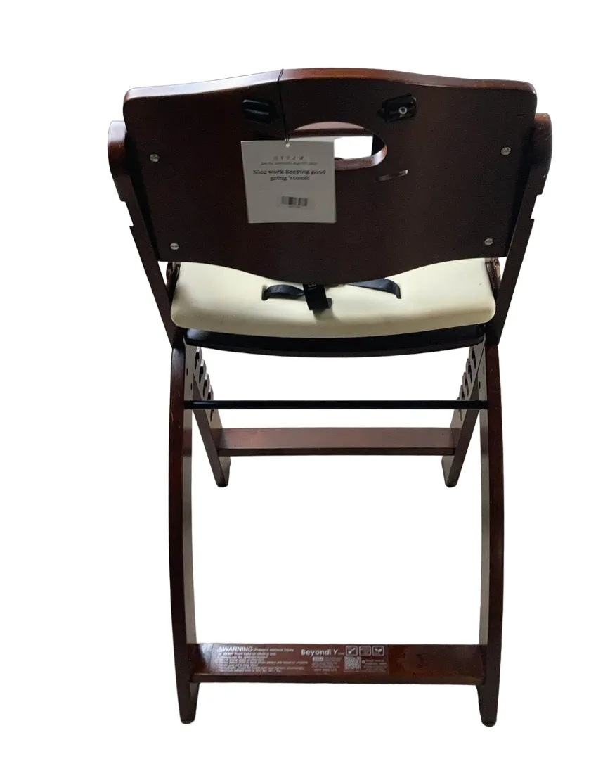 Abiie Beyond Junior Y Wooden High Chair, Mahogany/White