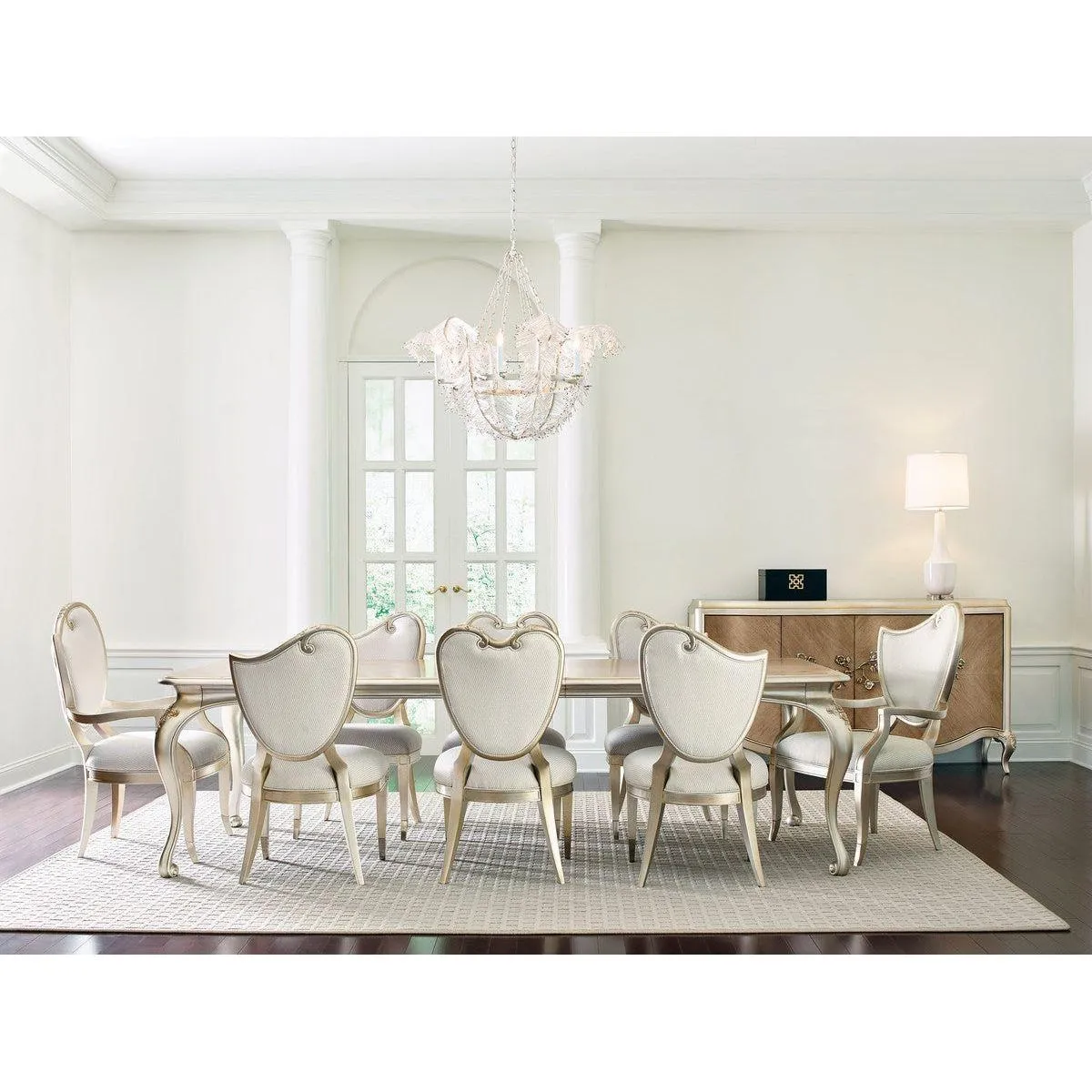 Accent Left Side Chair - Gold, Off White