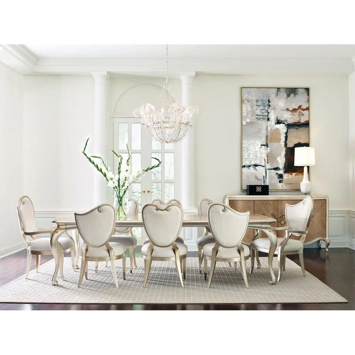 Accent Left Side Chair - Gold, Off White