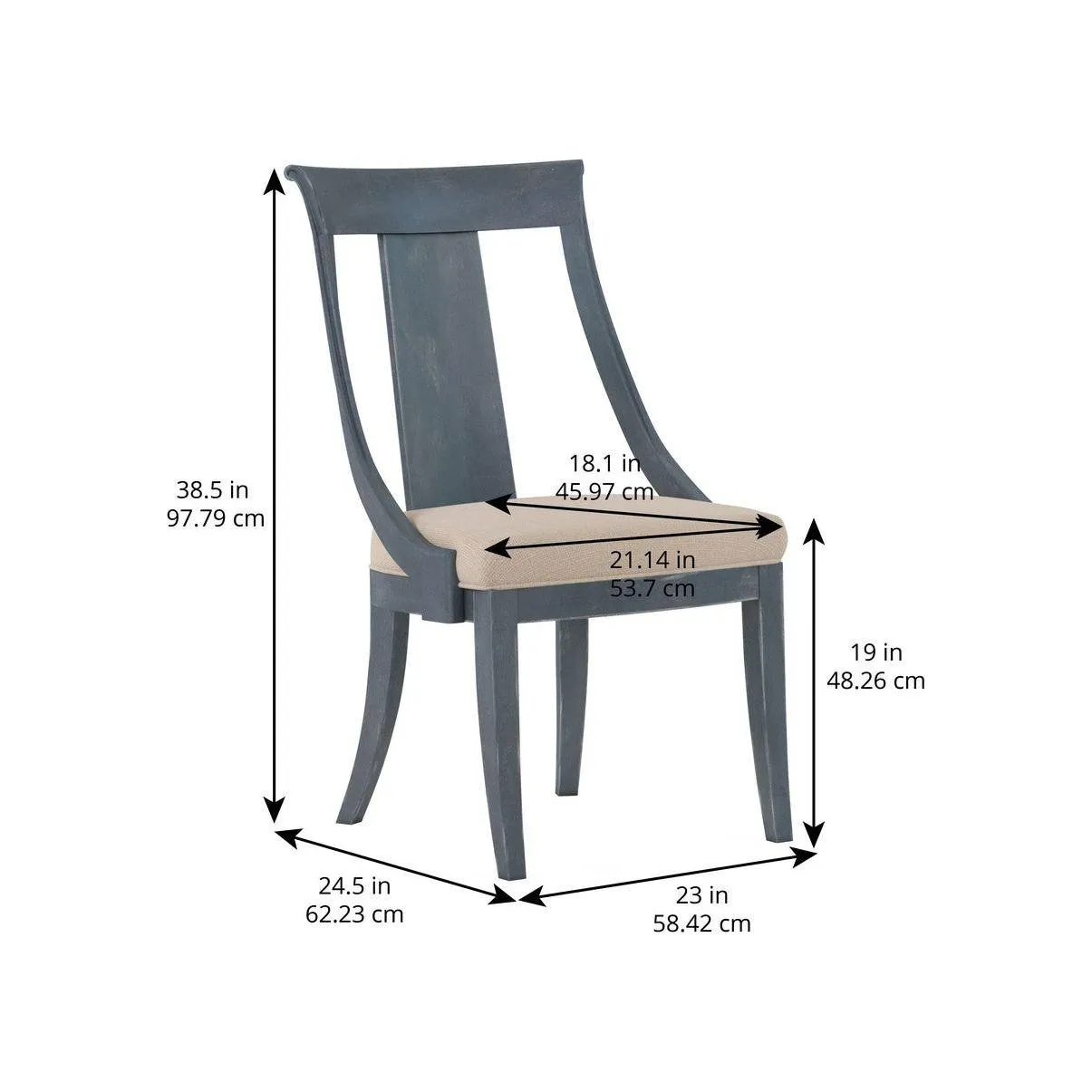 Alcove Side Chair, Slate - Blue