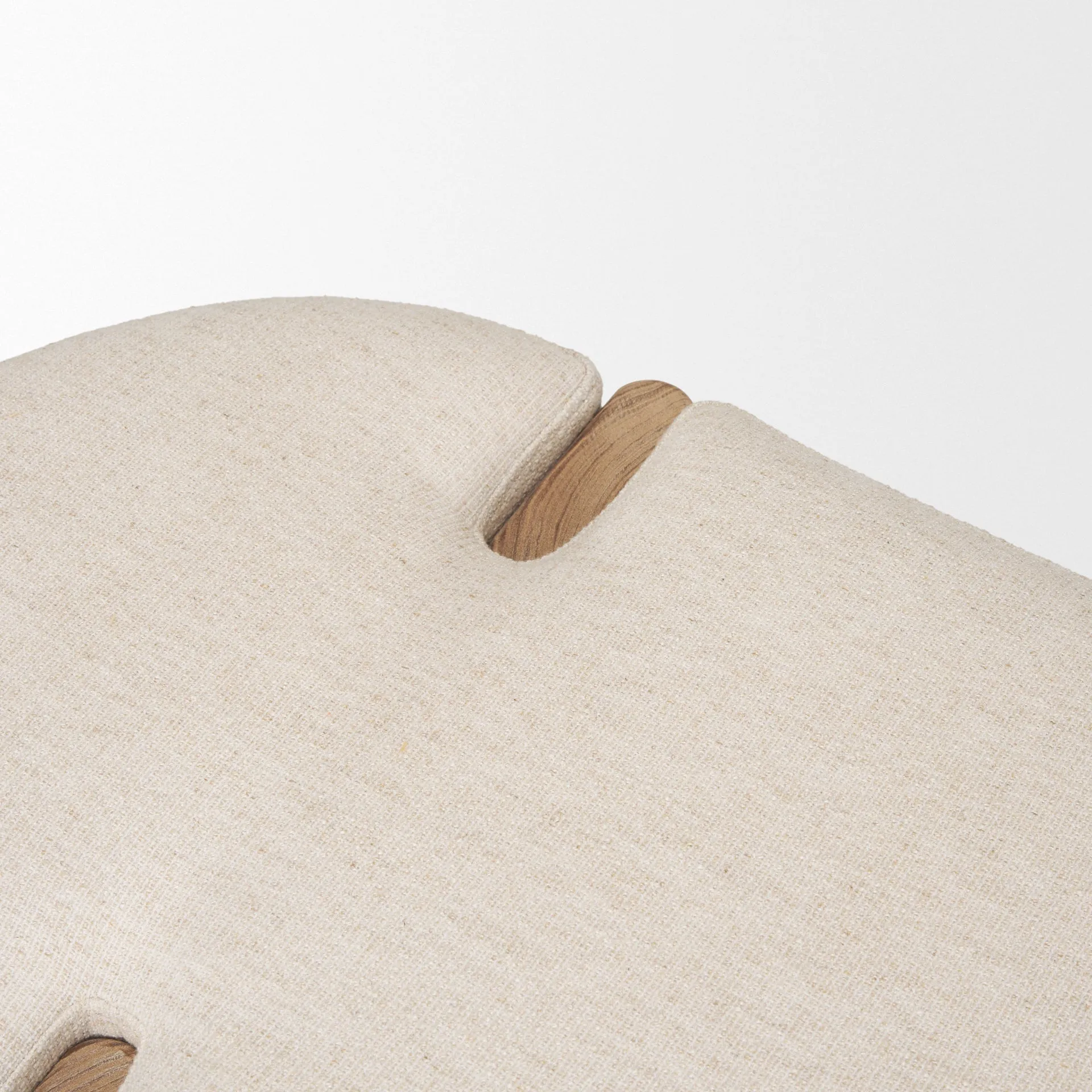 Althea Light Brown Wood | Oatmeal Fabric Bench
