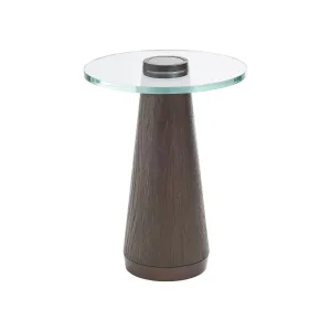 Apex Glass Top Accent Table - Mocha