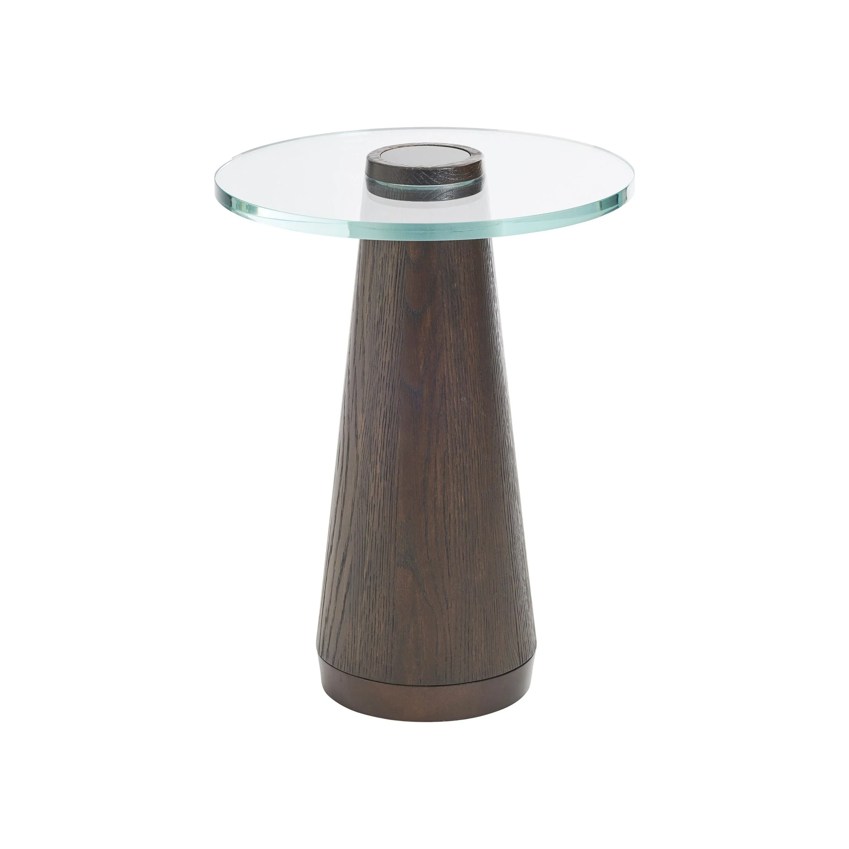 Apex Glass Top Accent Table - Mocha