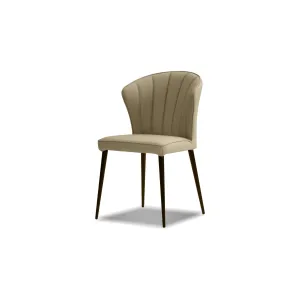 Ariel Dining Chair Wheat Leather Black Powder Coated Steel Base