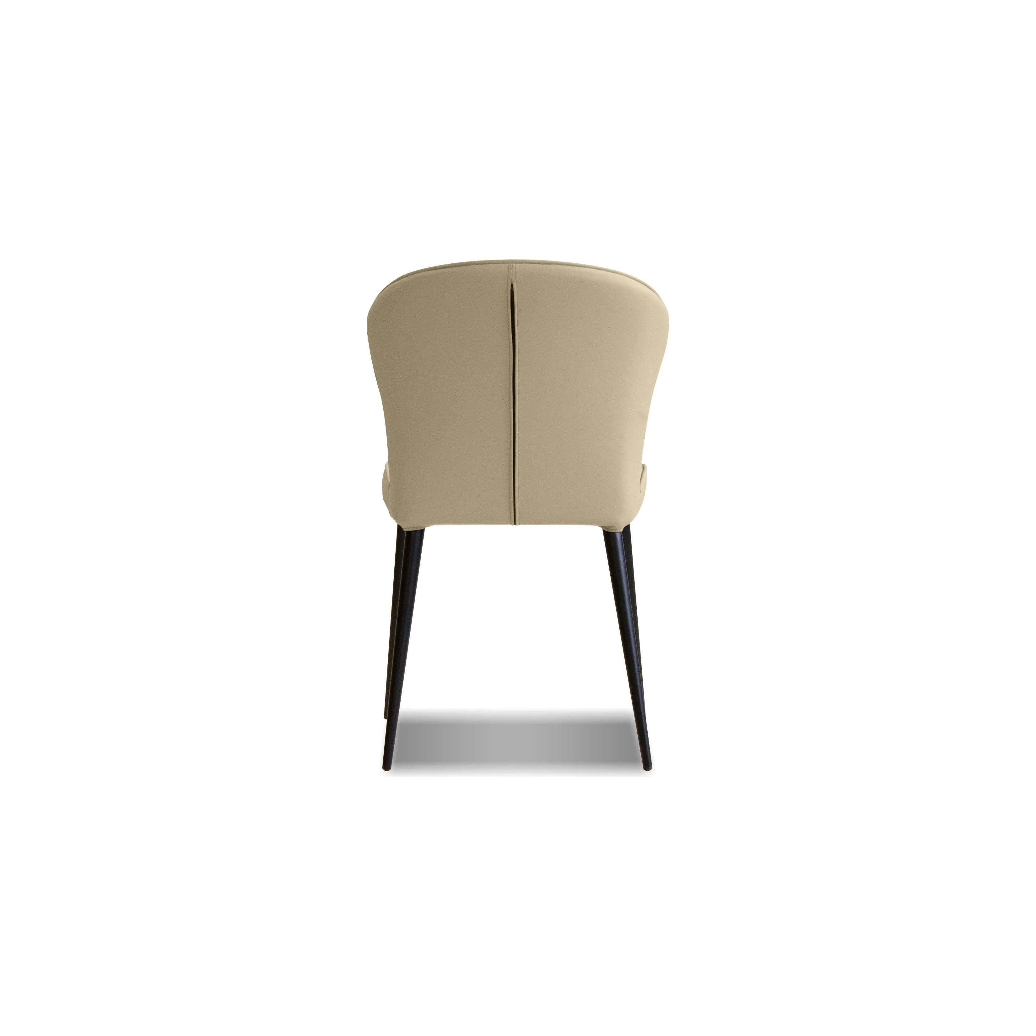 Ariel Dining Chair Wheat Leather Black Powder Coated Steel Base
