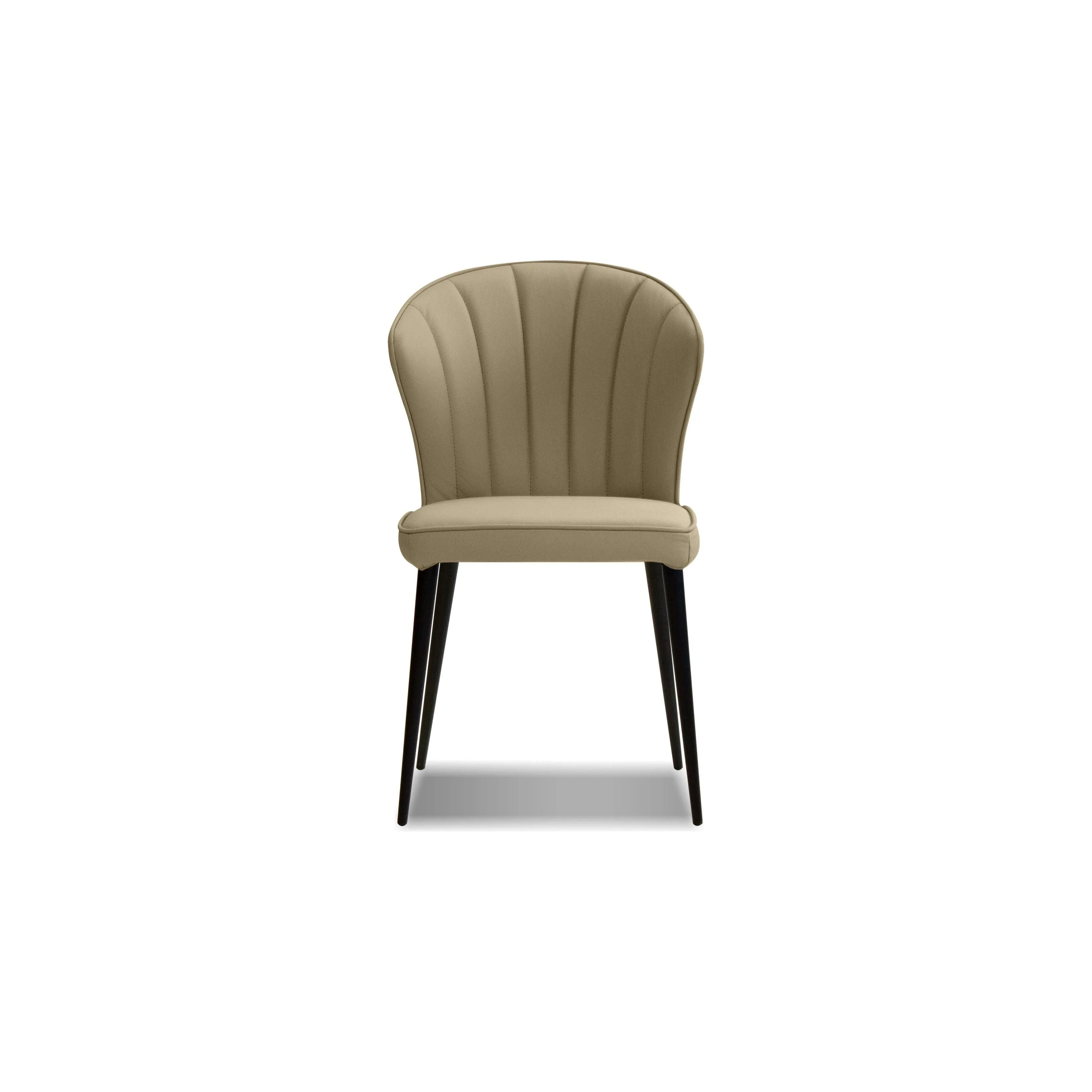 Ariel Dining Chair Wheat Leather Black Powder Coated Steel Base