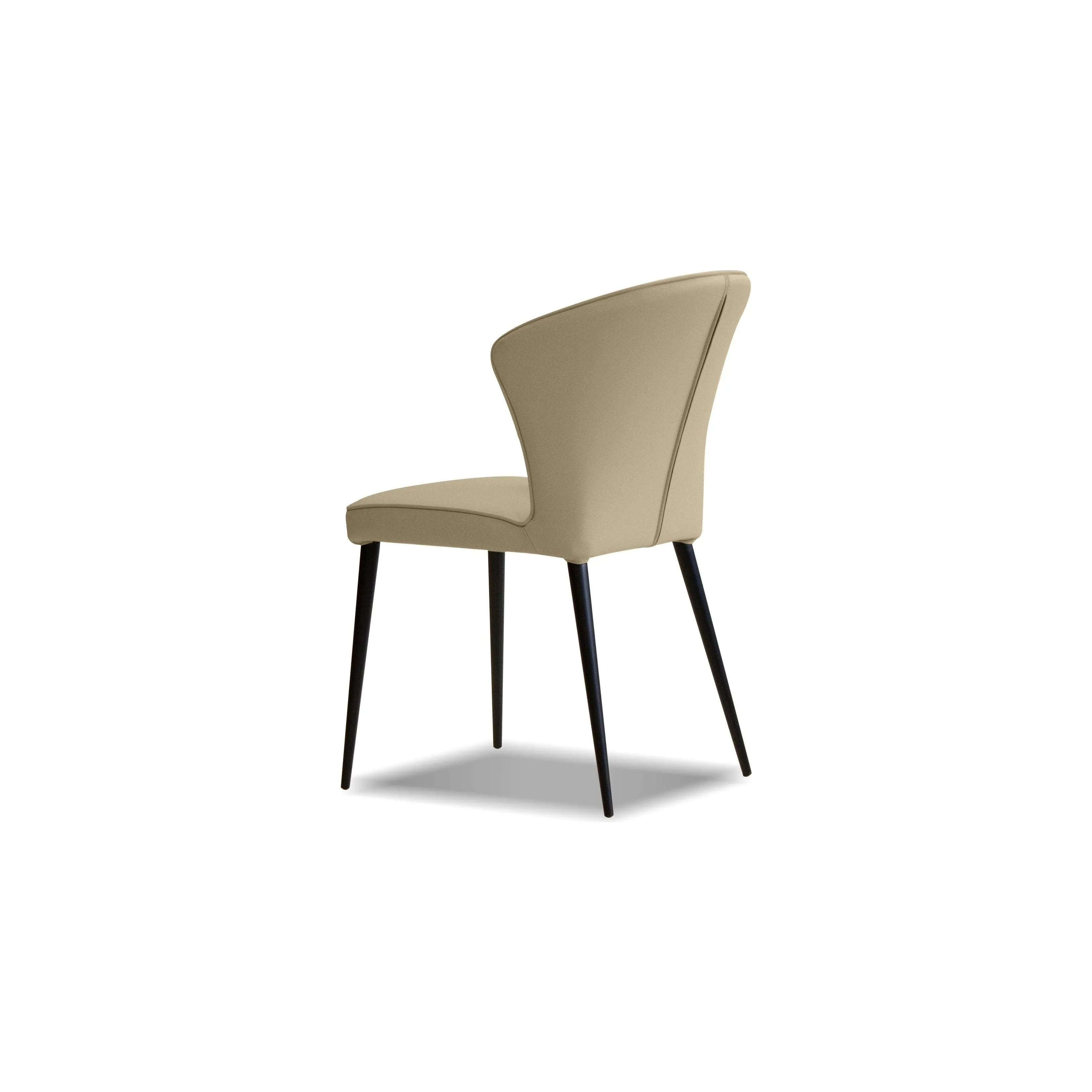 Ariel Dining Chair Wheat Leather Black Powder Coated Steel Base