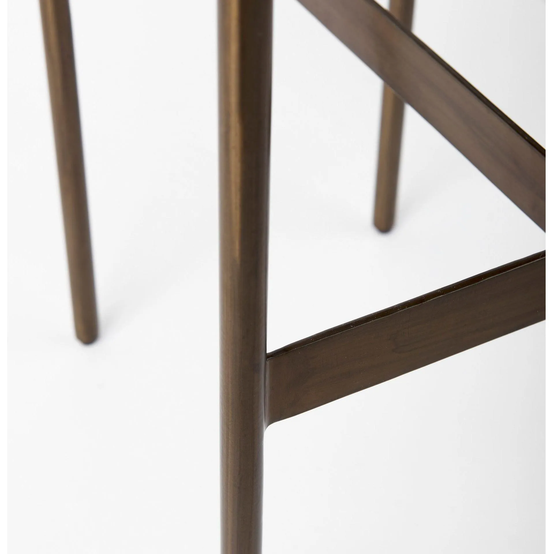 Arjun Gray Hair-On-Hide | Gold Metal | Bar Stool