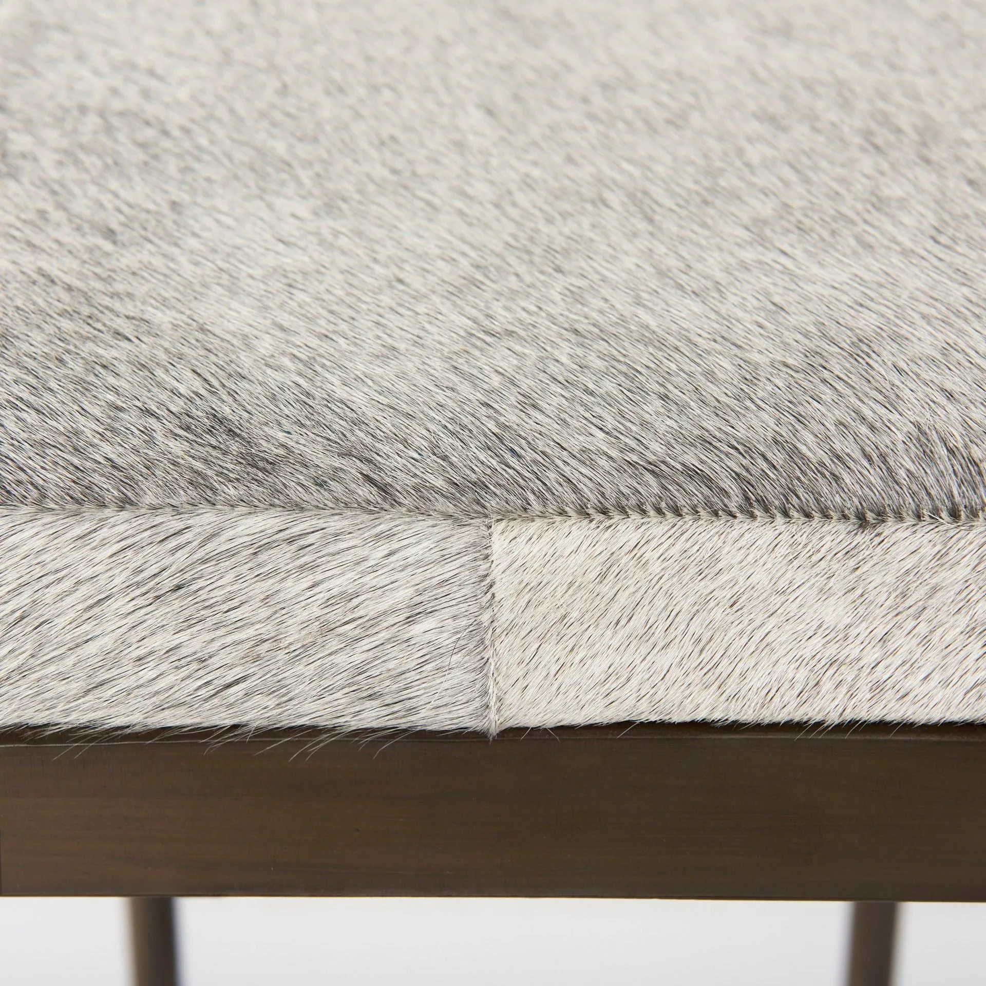 Arjun Gray Hair-On-Hide | Gold Metal | Bar Stool