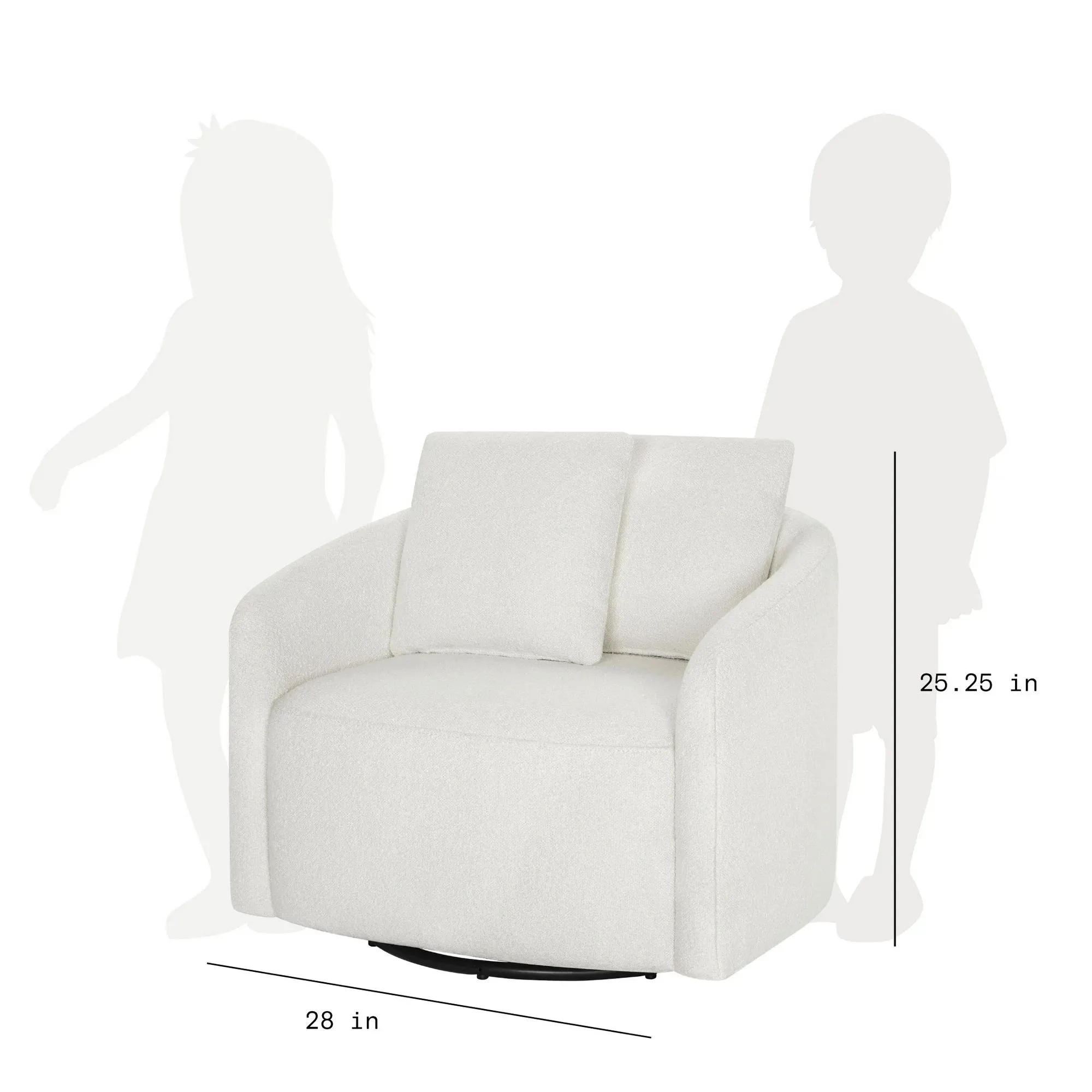 Beautiful LS-BT-029 Drew Kids Accent Chair by Drew Barrymore, Cream