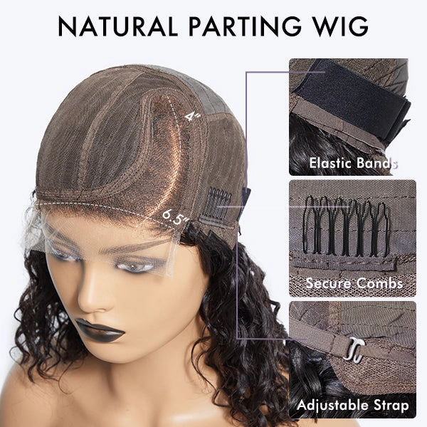 Beginner Friendly Ash Blonde Highlight Short Kinky Curly Wig Glueless Minimalist HD Lace Wig Pre-Cut Lace