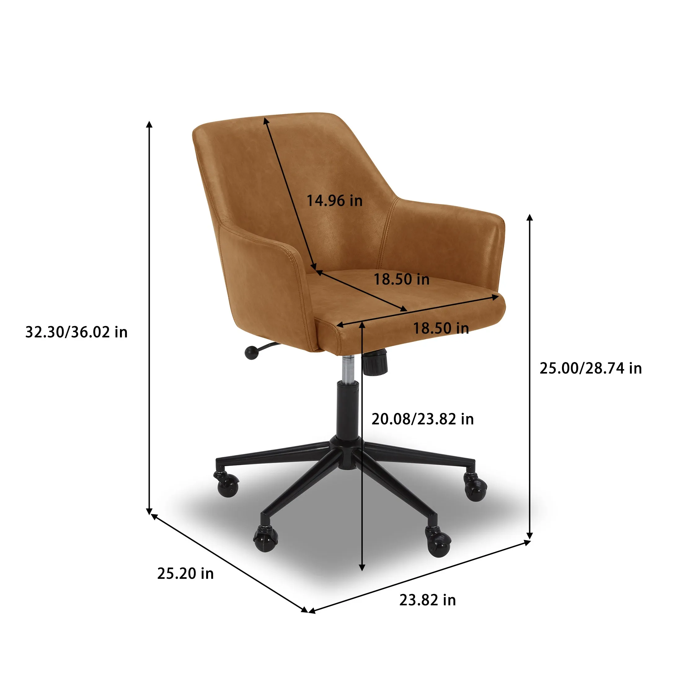 Better Homes & Gardens BH1436211066096 Greyson Office Chair, Chestnut