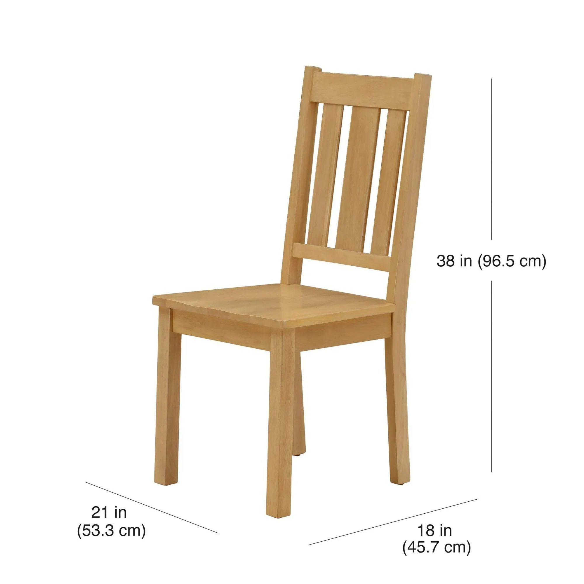 Better Homes & Gardens BH3325004710011 Bankston Dining Chair, Natural Pine Finish, 2 Pack