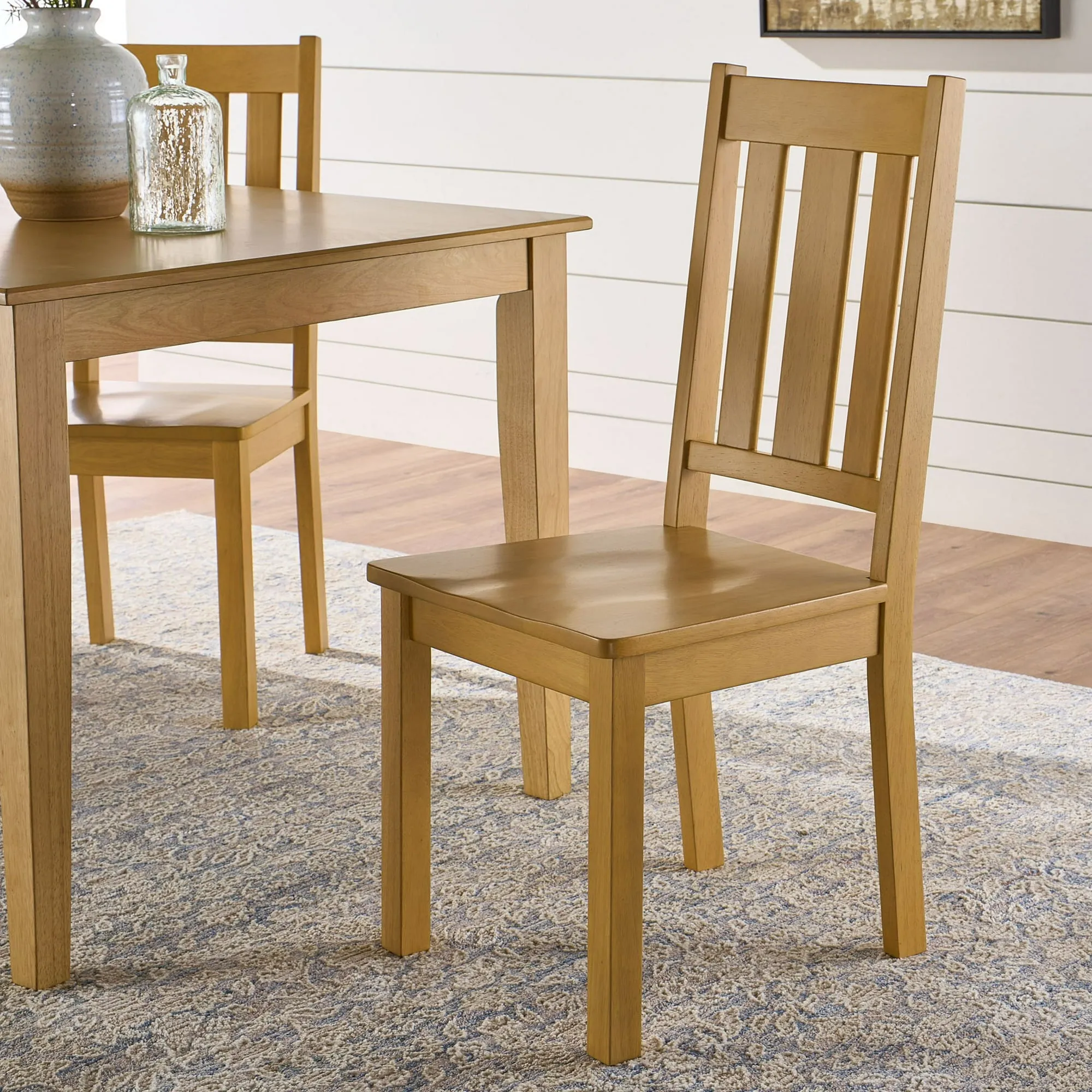 Better Homes & Gardens BH3325004710011 Bankston Dining Chair, Natural Pine Finish, 2 Pack