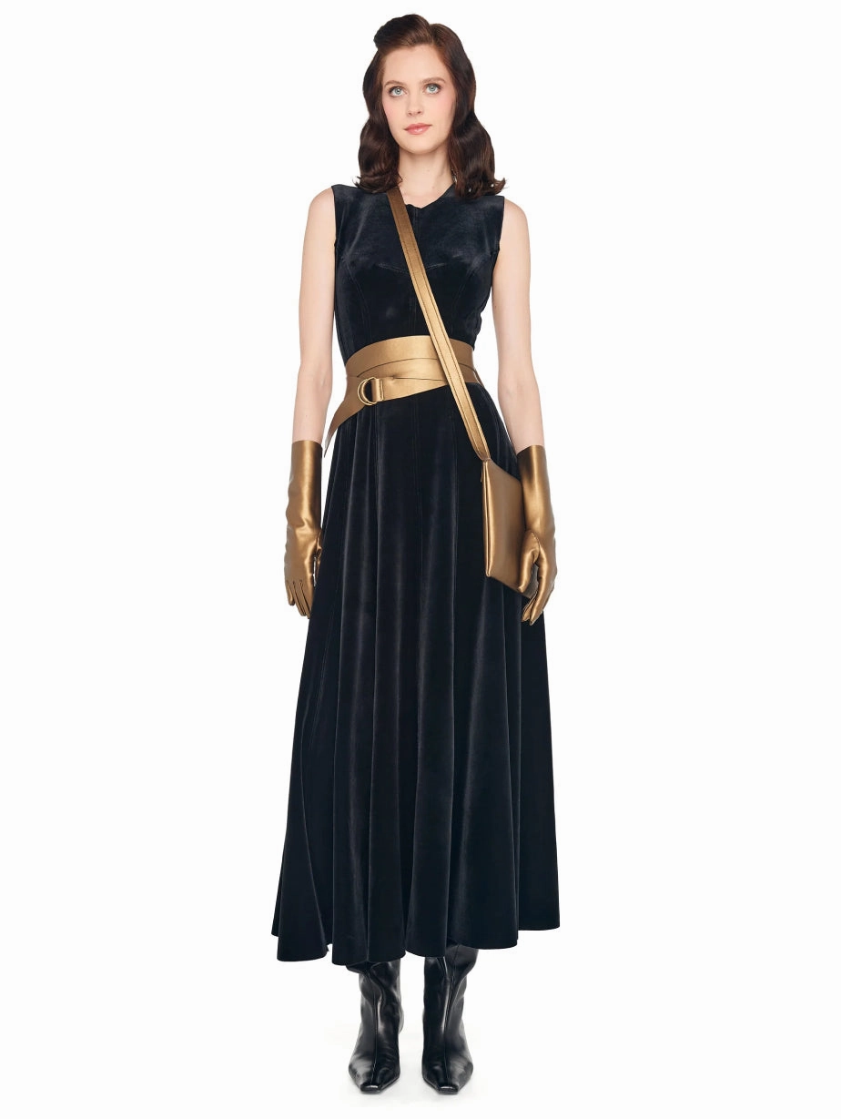 Black Velvet Long Dress
