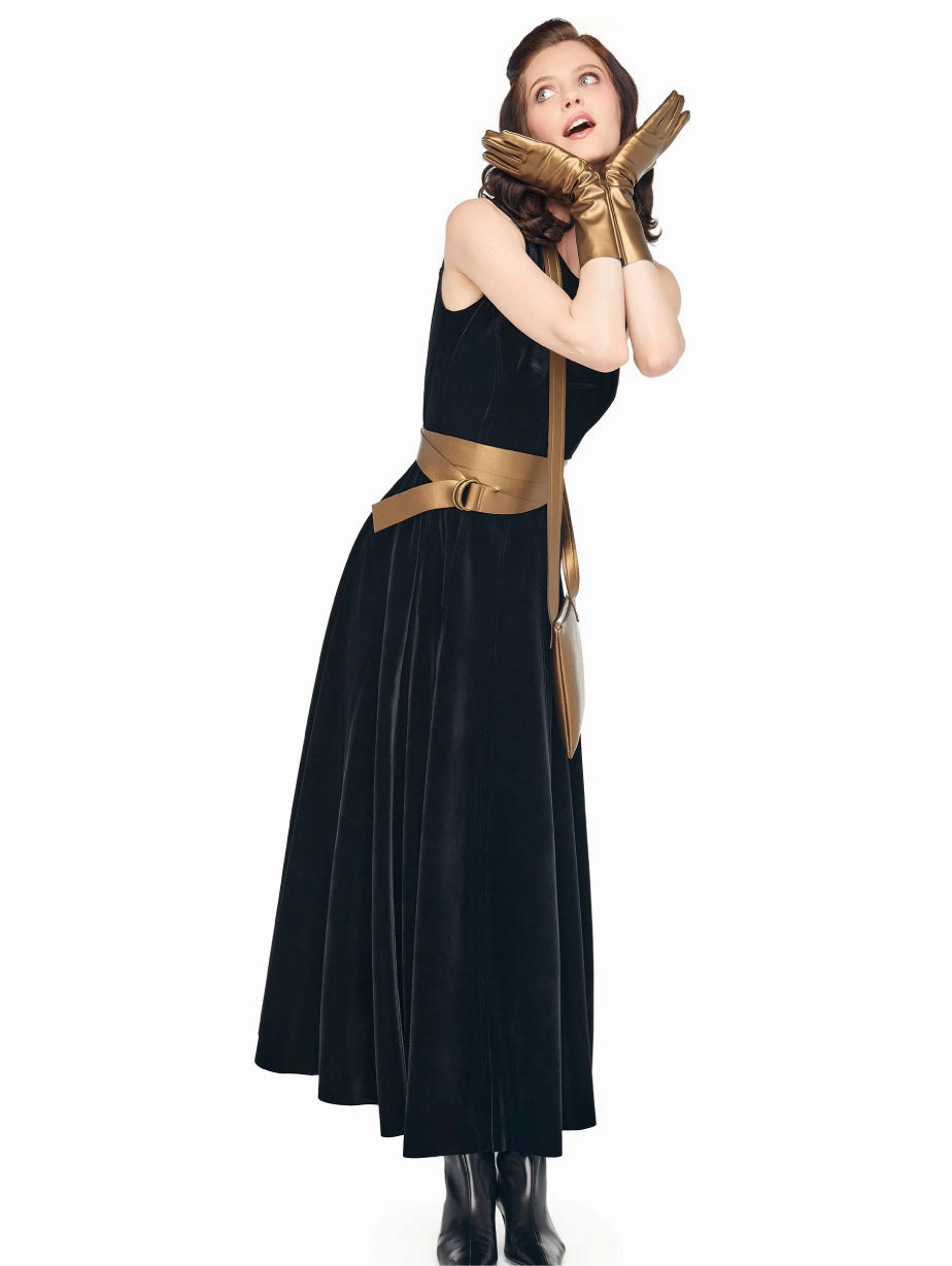 Black Velvet Long Dress