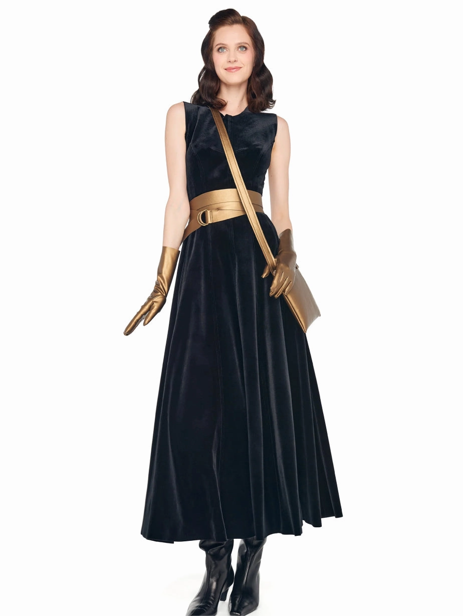 Black Velvet Long Dress