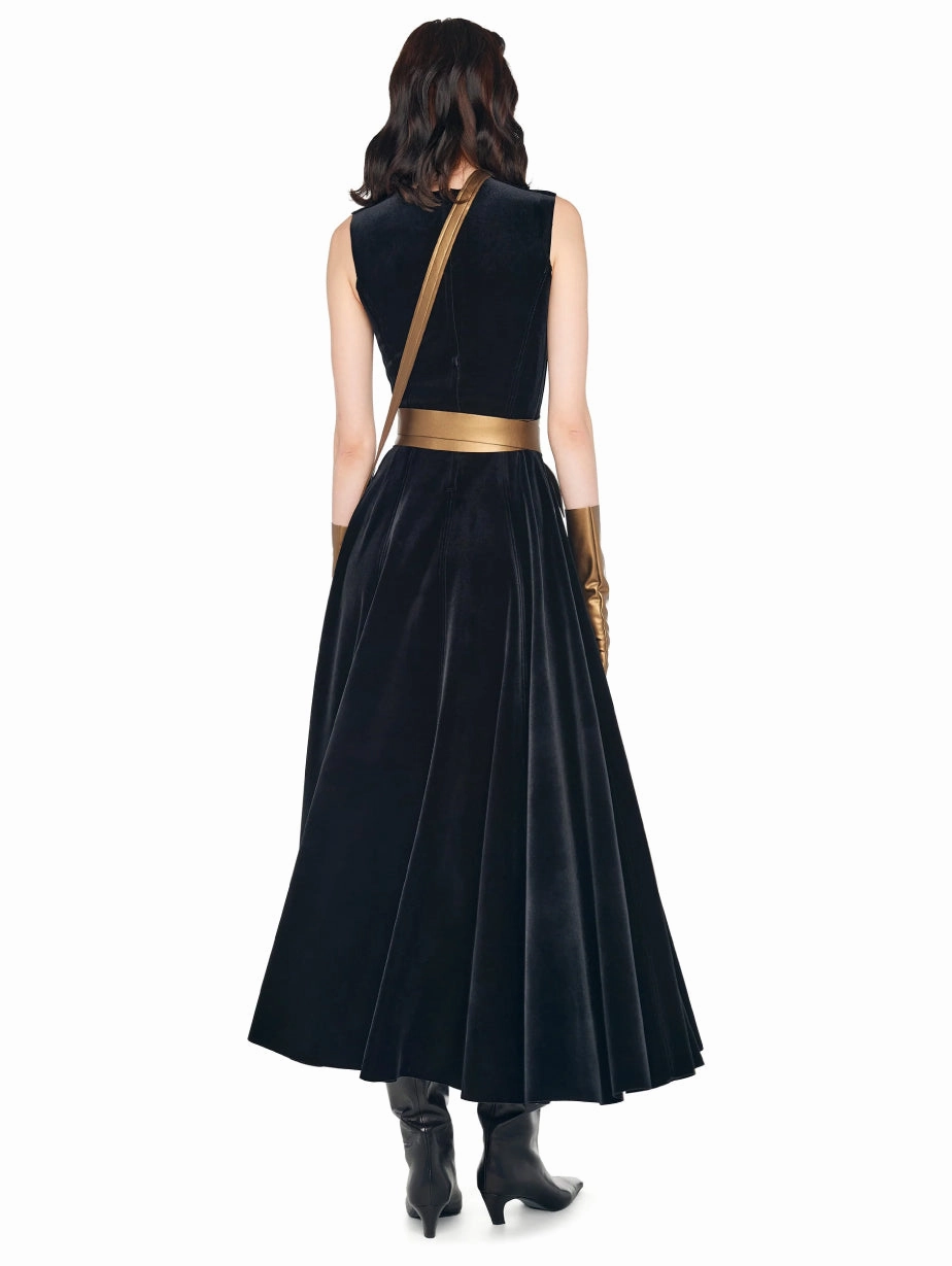 Black Velvet Long Dress