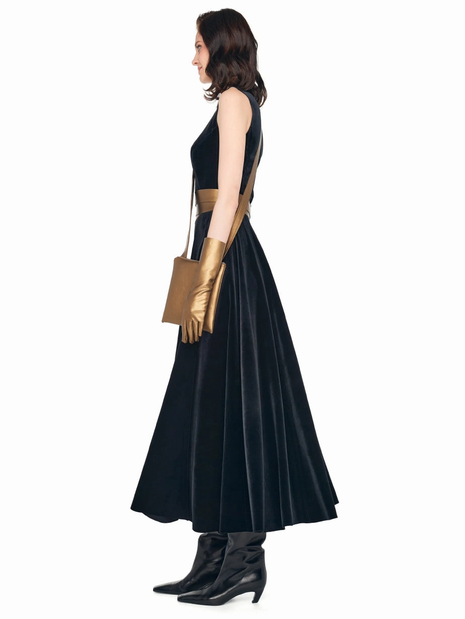 Black Velvet Long Dress