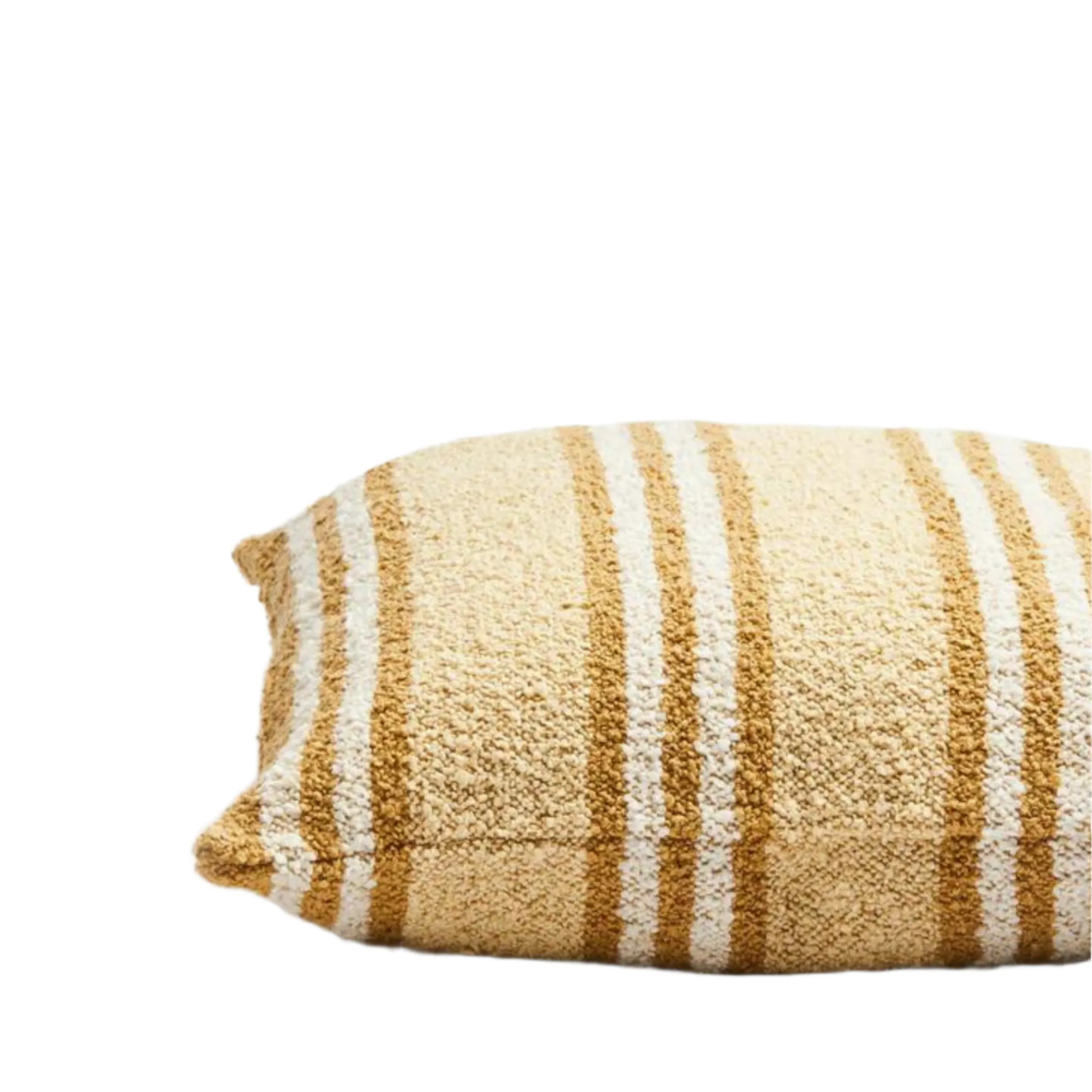 Boucle Trio Stripe Cushion - Ivory Sand