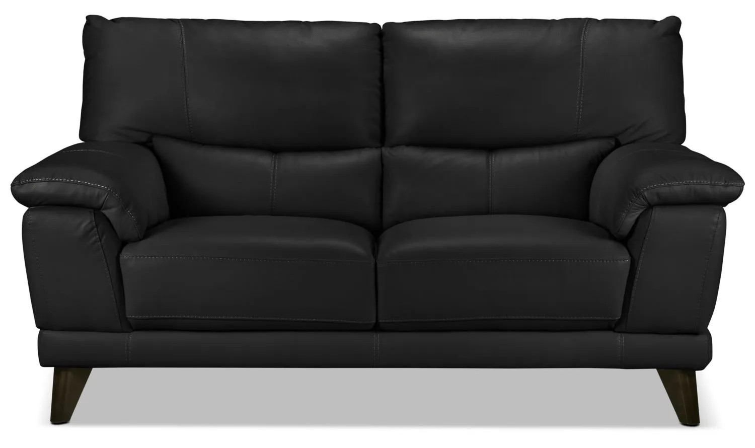 Braylon Leather Loveseat - Classic Black