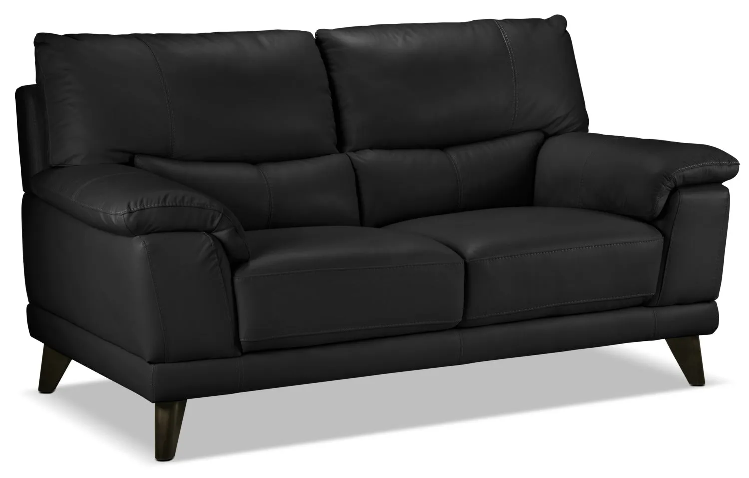 Braylon Leather Loveseat - Classic Black