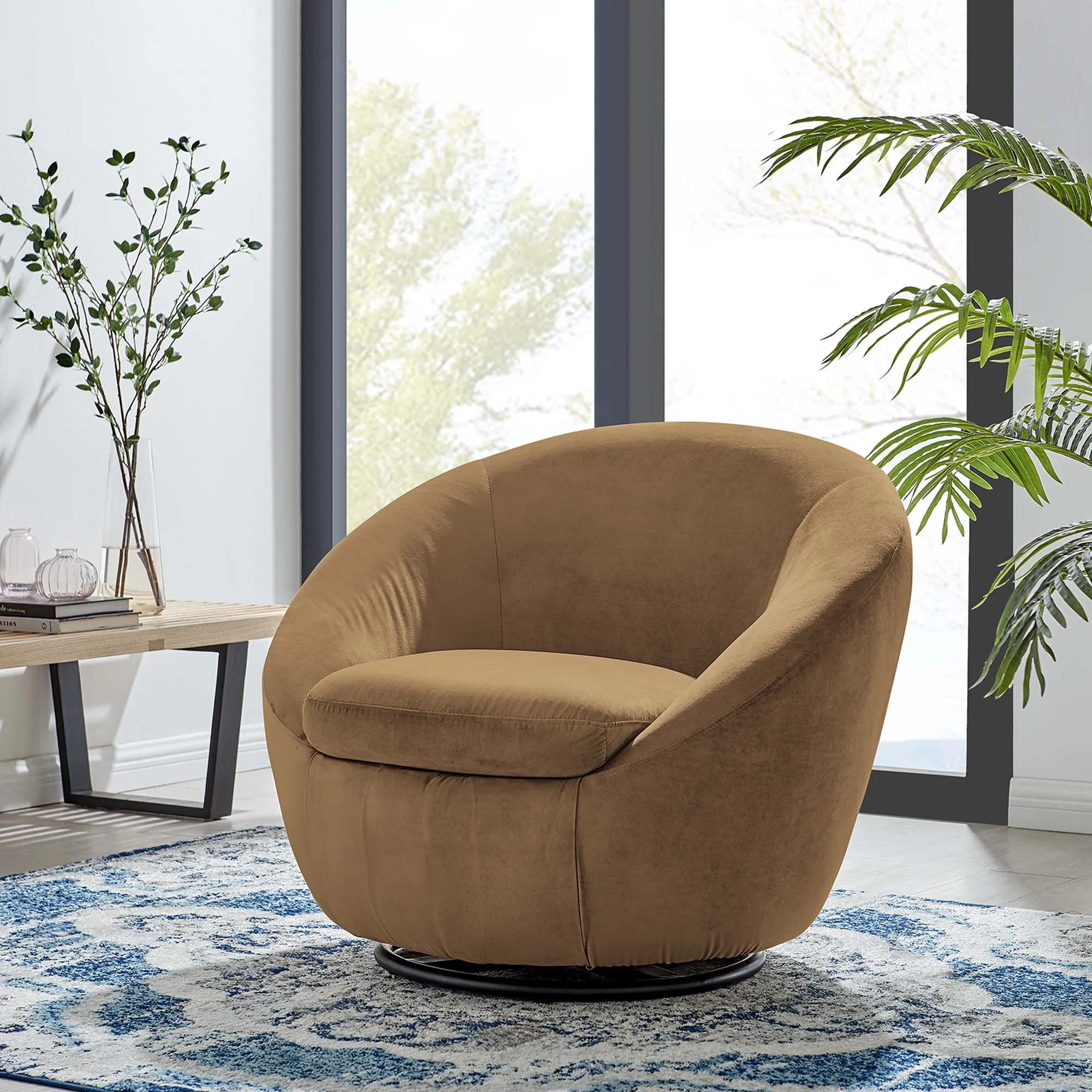 Buttercup Performance Velvet Swivel Chair by Modway