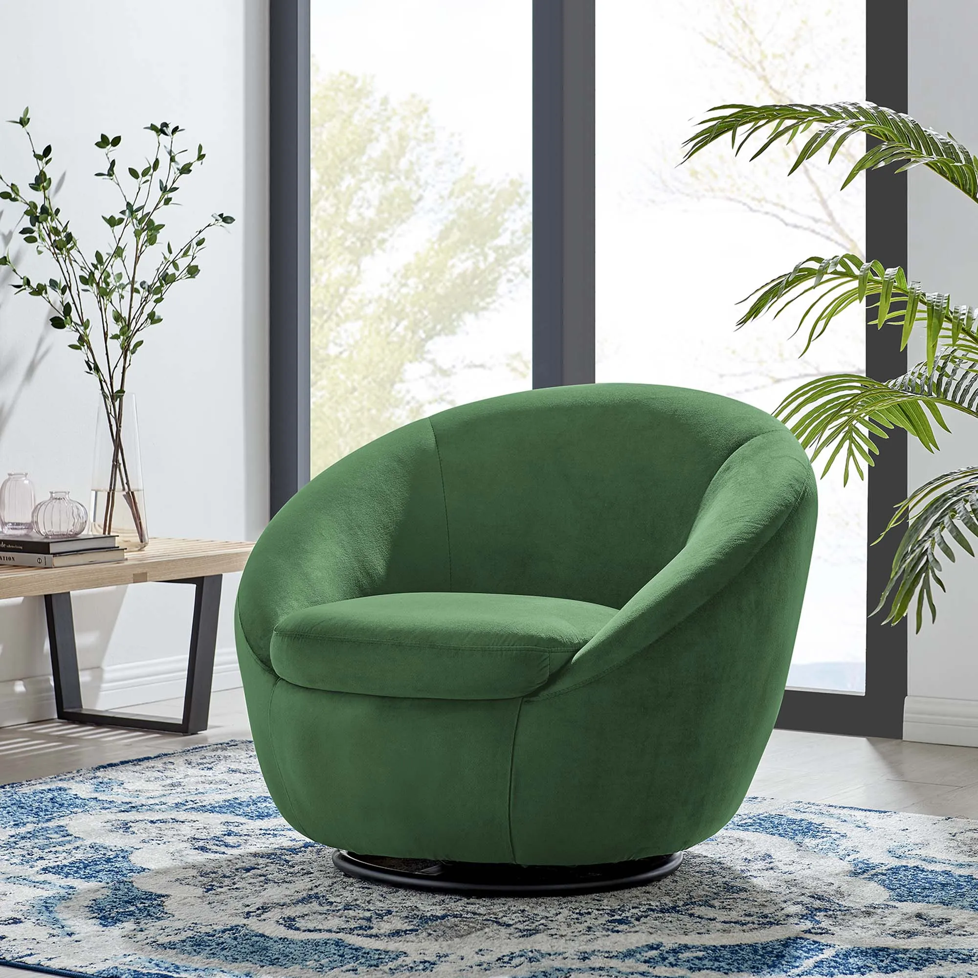 Buttercup Performance Velvet Swivel Chair by Modway