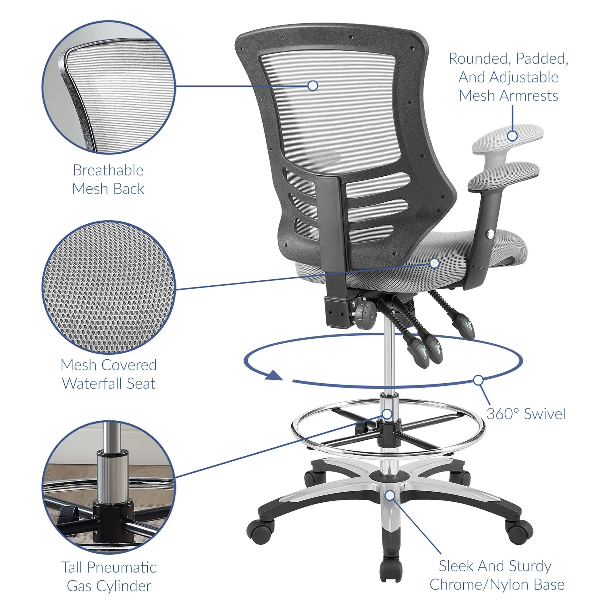 Calibrate Mesh Drafting Chair by Modway