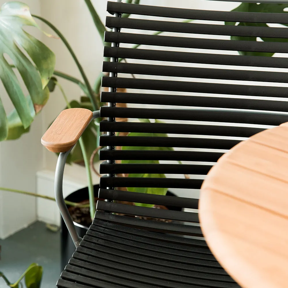 Click Outdoor Dining Chair W Armrest - Black