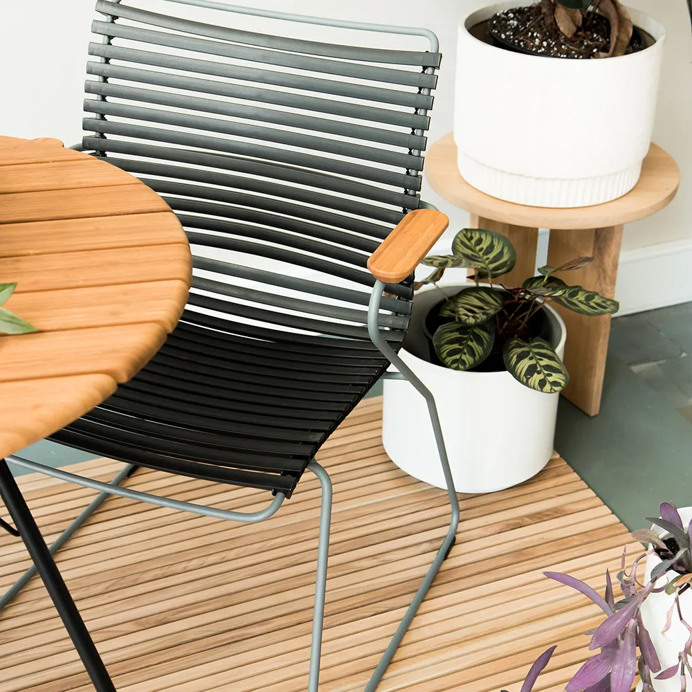 Click Outdoor Dining Chair W Armrest - Black