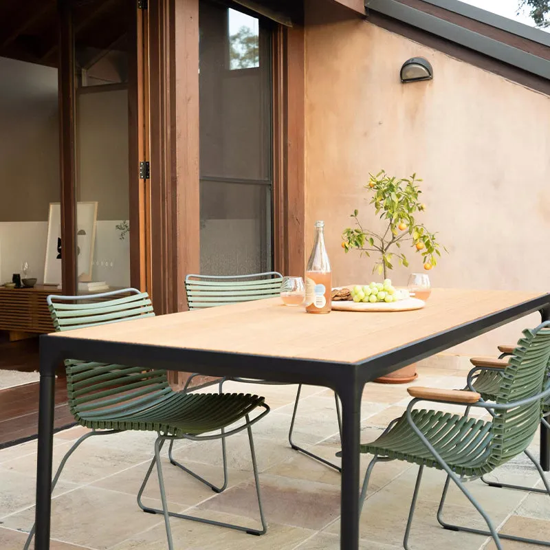 Click Outdoor Dining Chair W Armrest - Olive Green