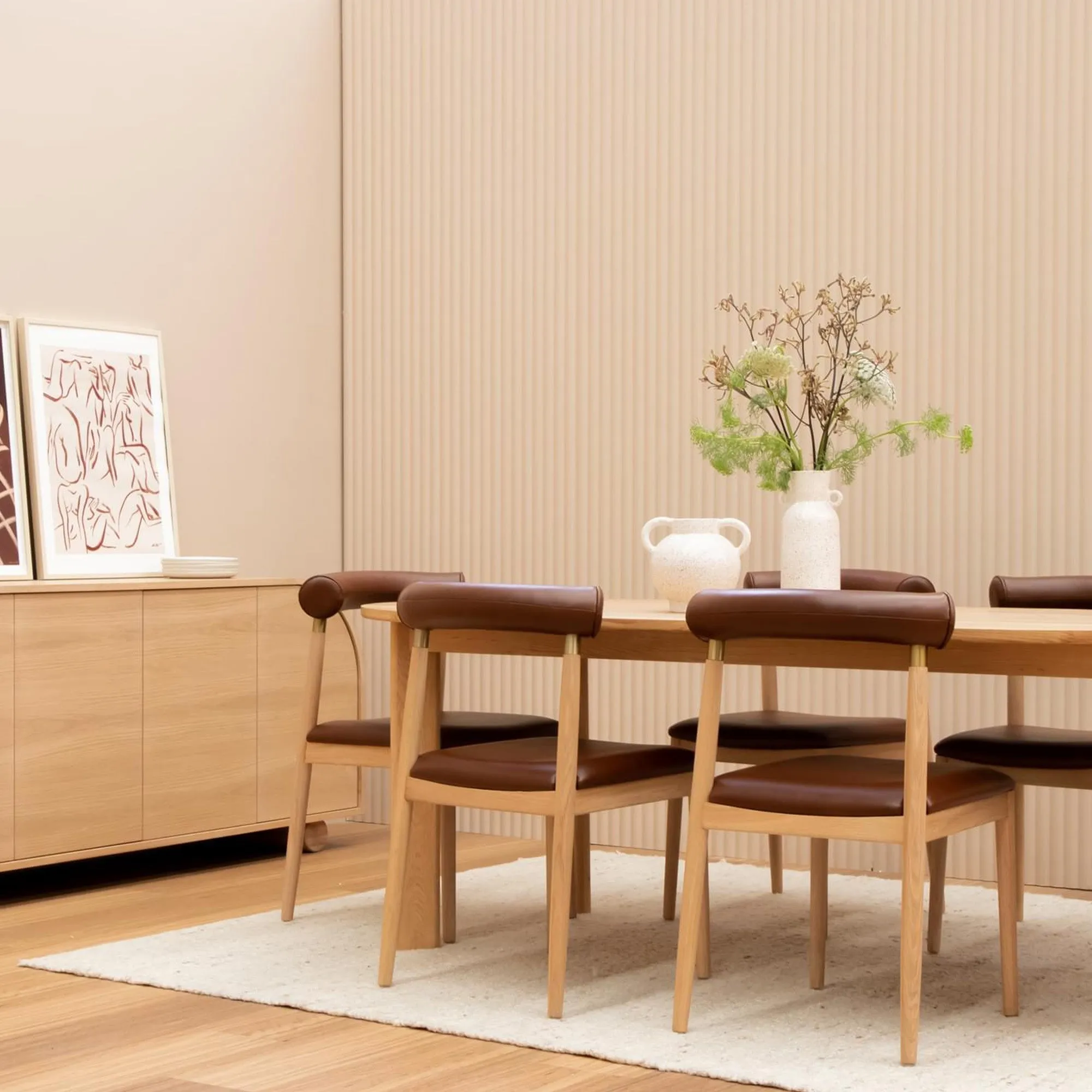 Cluster Dining Chair - Chestnut Leather