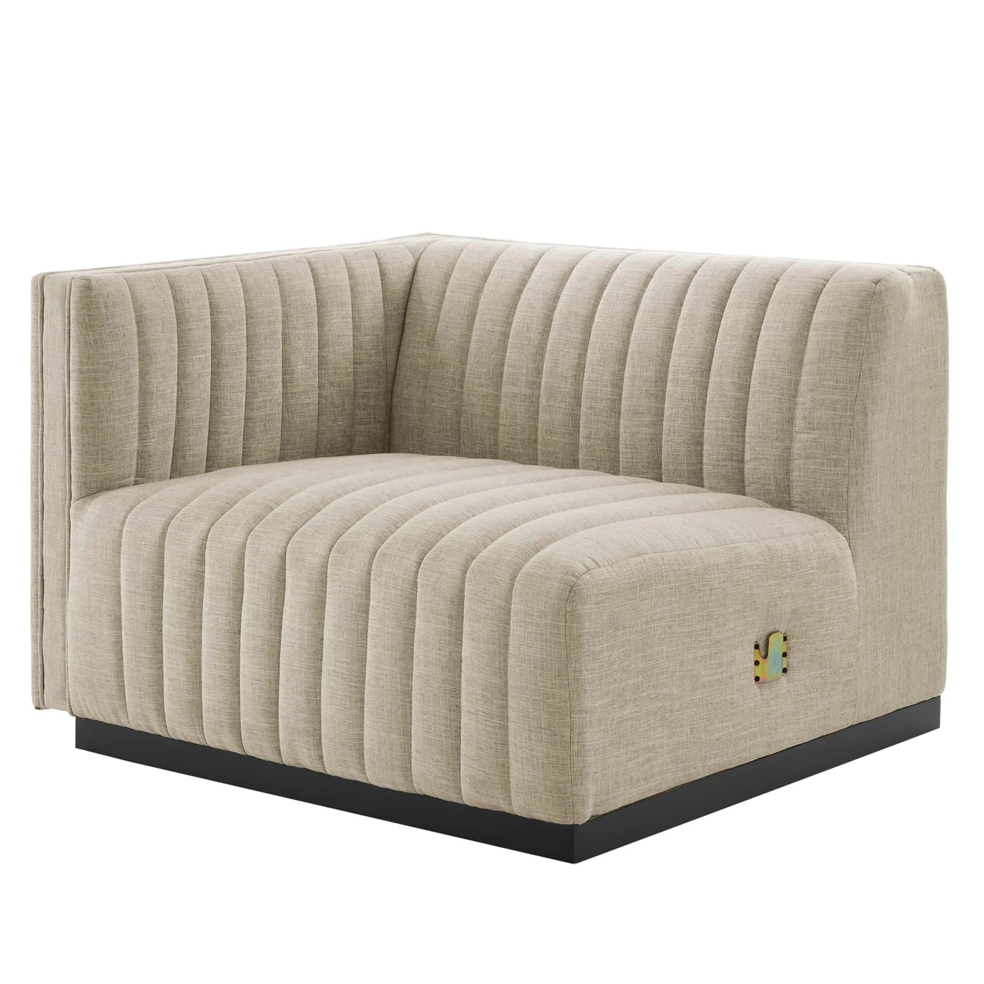 Conjure 4-Piece Channel Tufted Upholstered Fabric L-Shaped Sectional by Modway