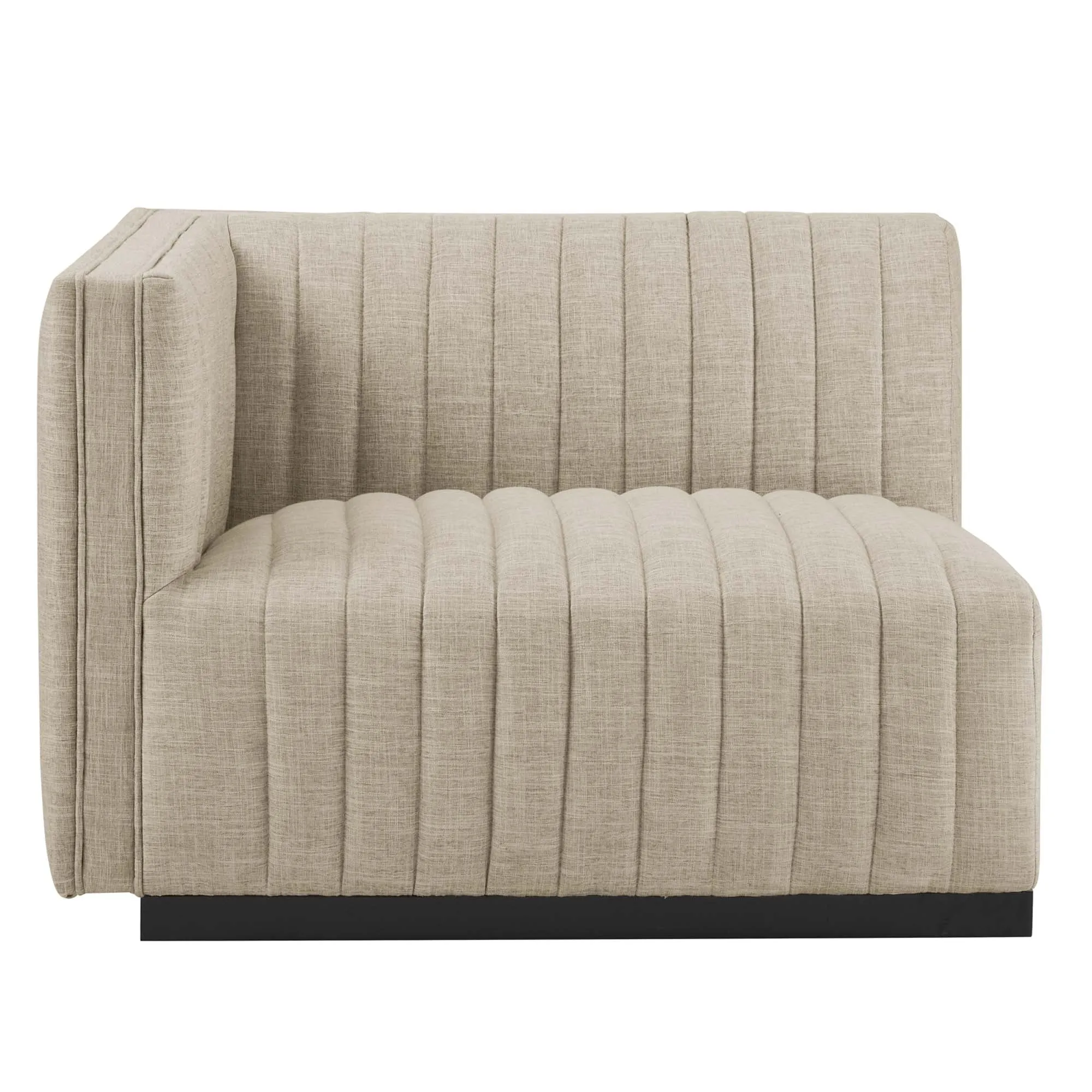 Conjure 4-Piece Channel Tufted Upholstered Fabric L-Shaped Sectional by Modway