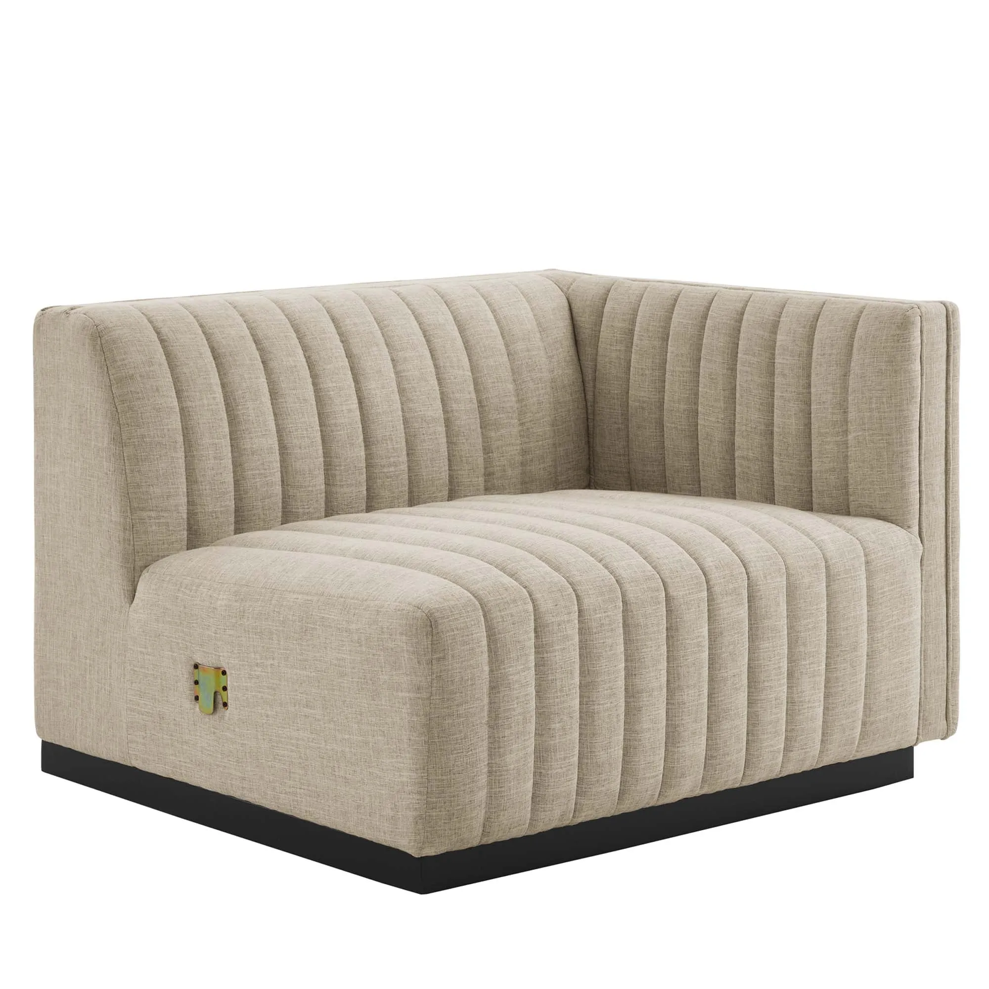 Conjure 5-Piece Channel Tufted Upholstered Fabric L-Shaped Sectional by Modway