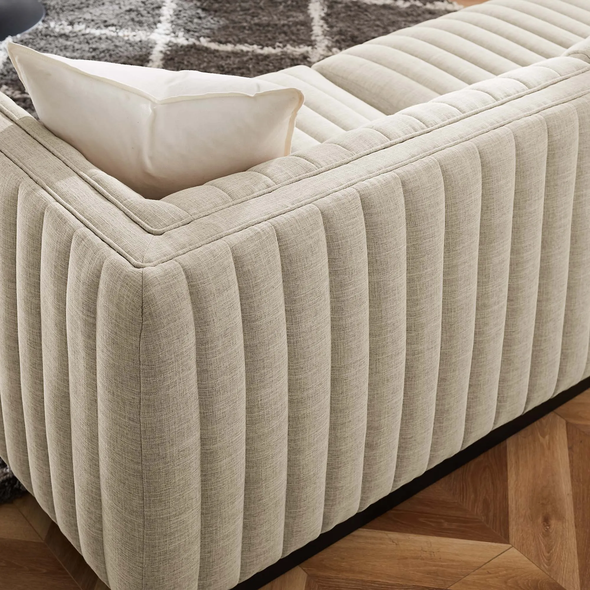 Conjure 5-Piece Channel Tufted Upholstered Fabric L-Shaped Sectional by Modway