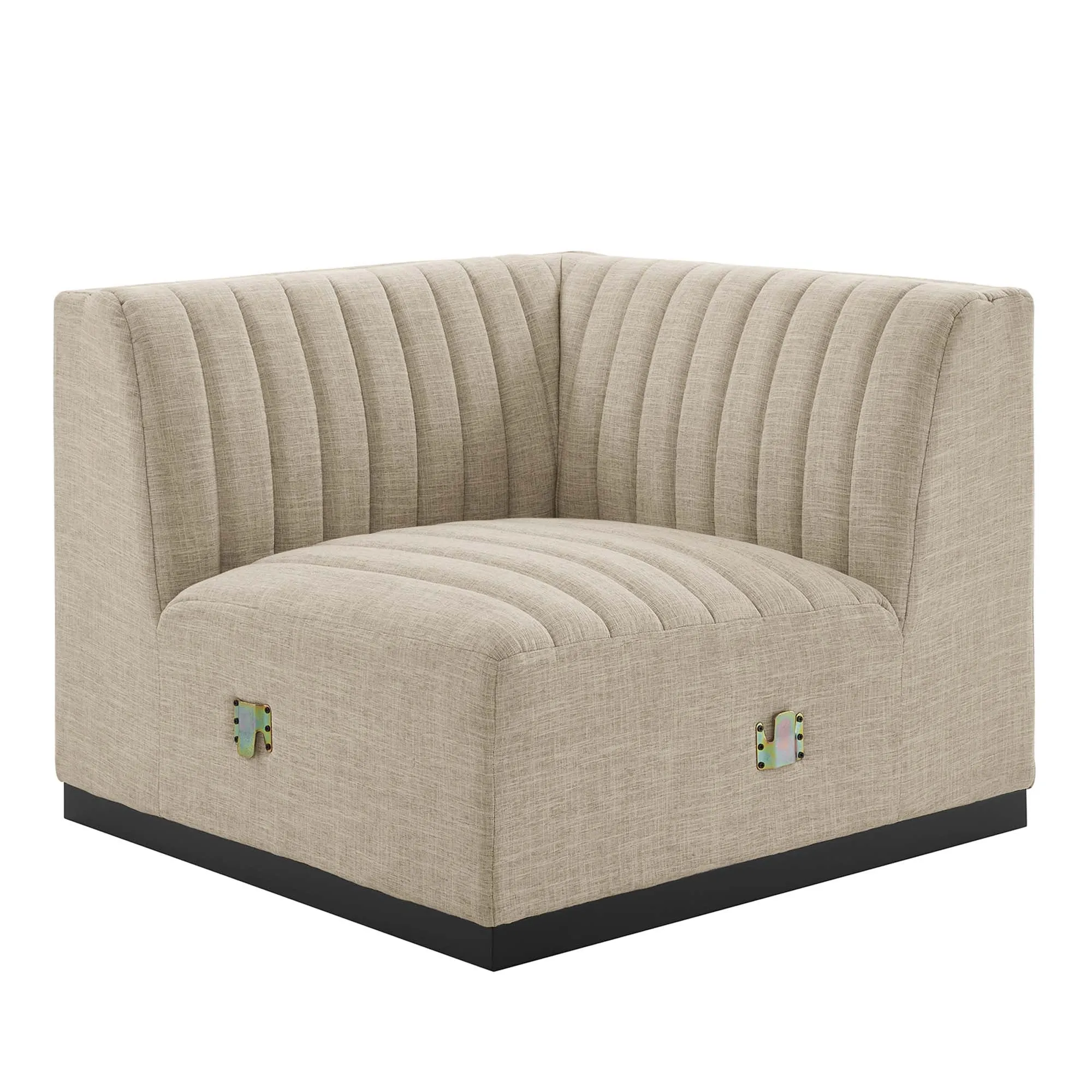 Conjure 6-Piece Channel Tufted Upholstered Fabric U-Shaped Sectional by Modway
