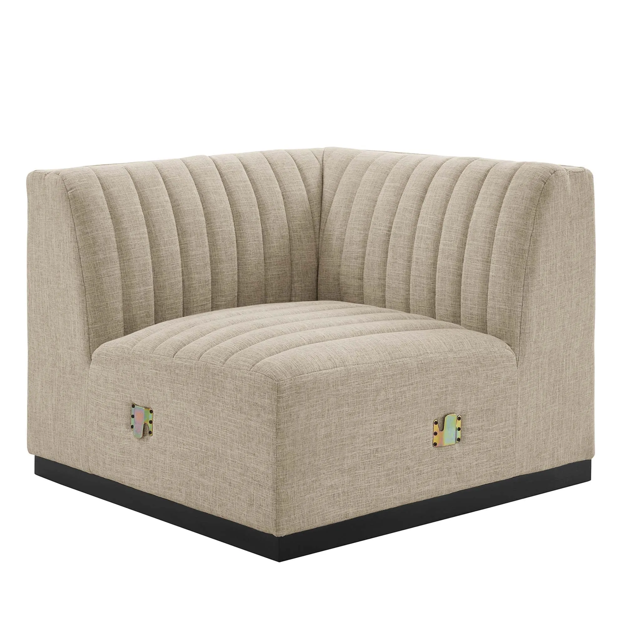 Conjure 6-Piece Channel Tufted Upholstered Fabric U-Shaped Sectional by Modway