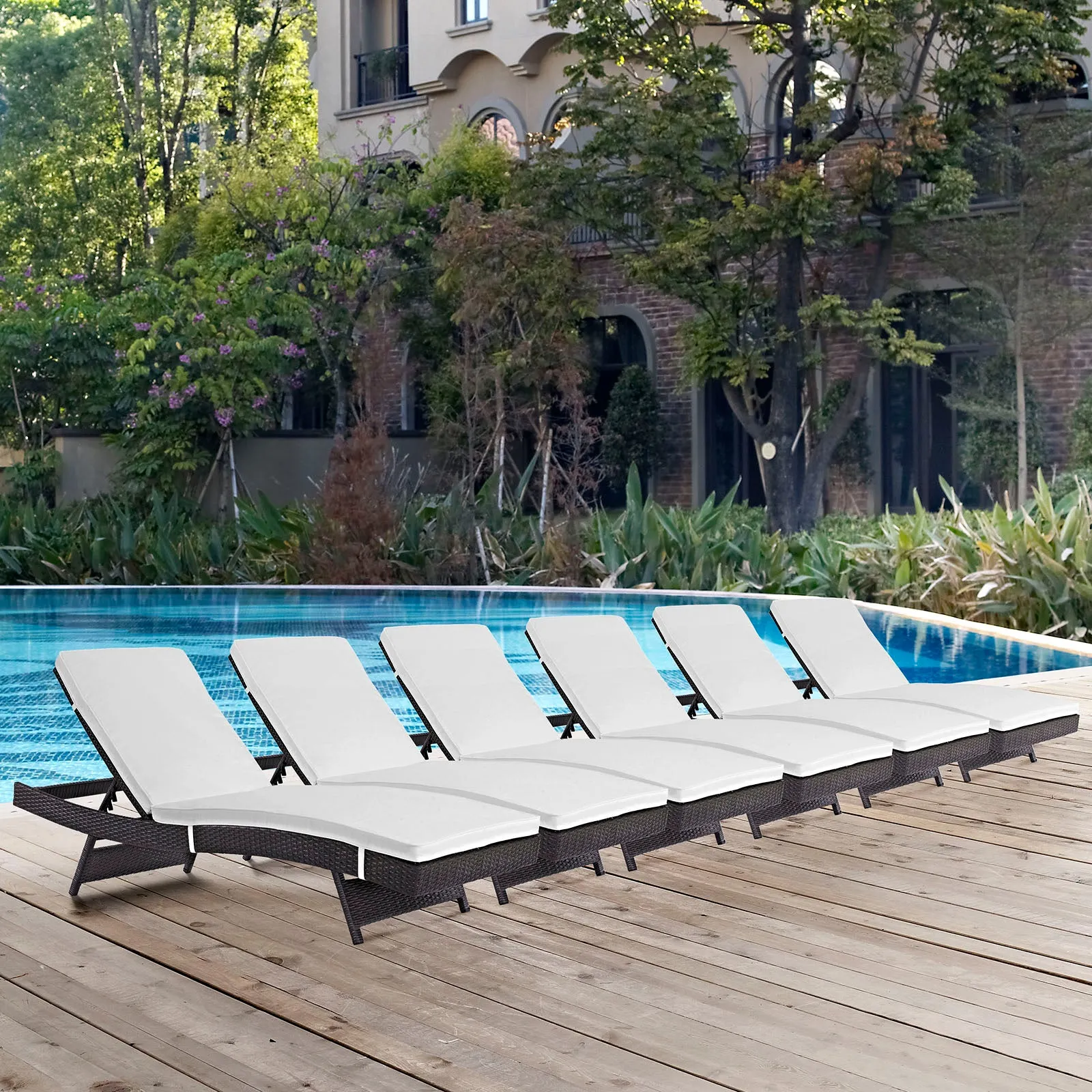 Convene Chaise Outdoor Patio Set of 6 by Modway