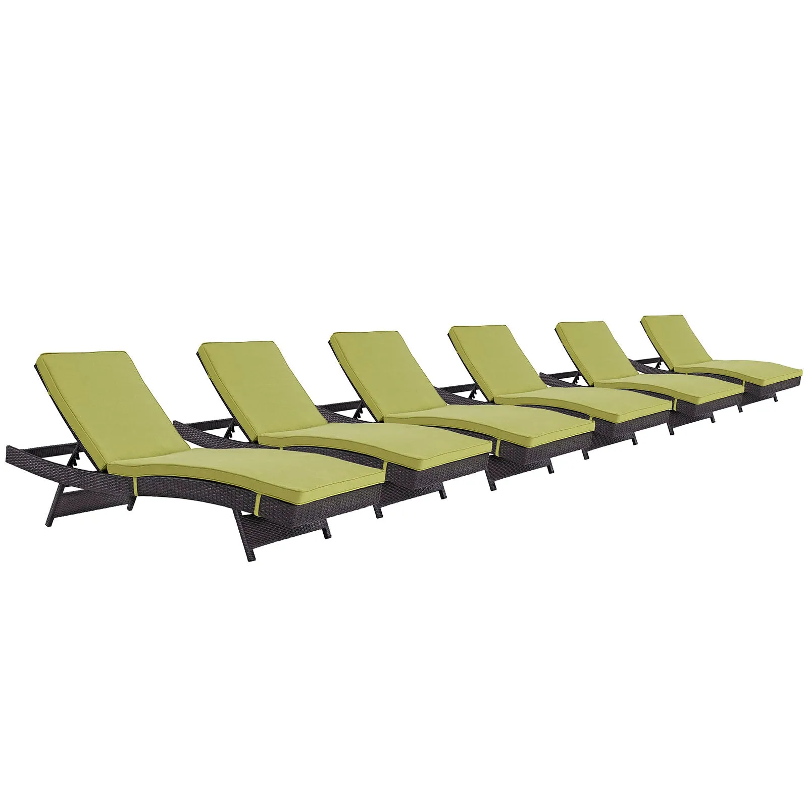 Convene Chaise Outdoor Patio Set of 6 by Modway