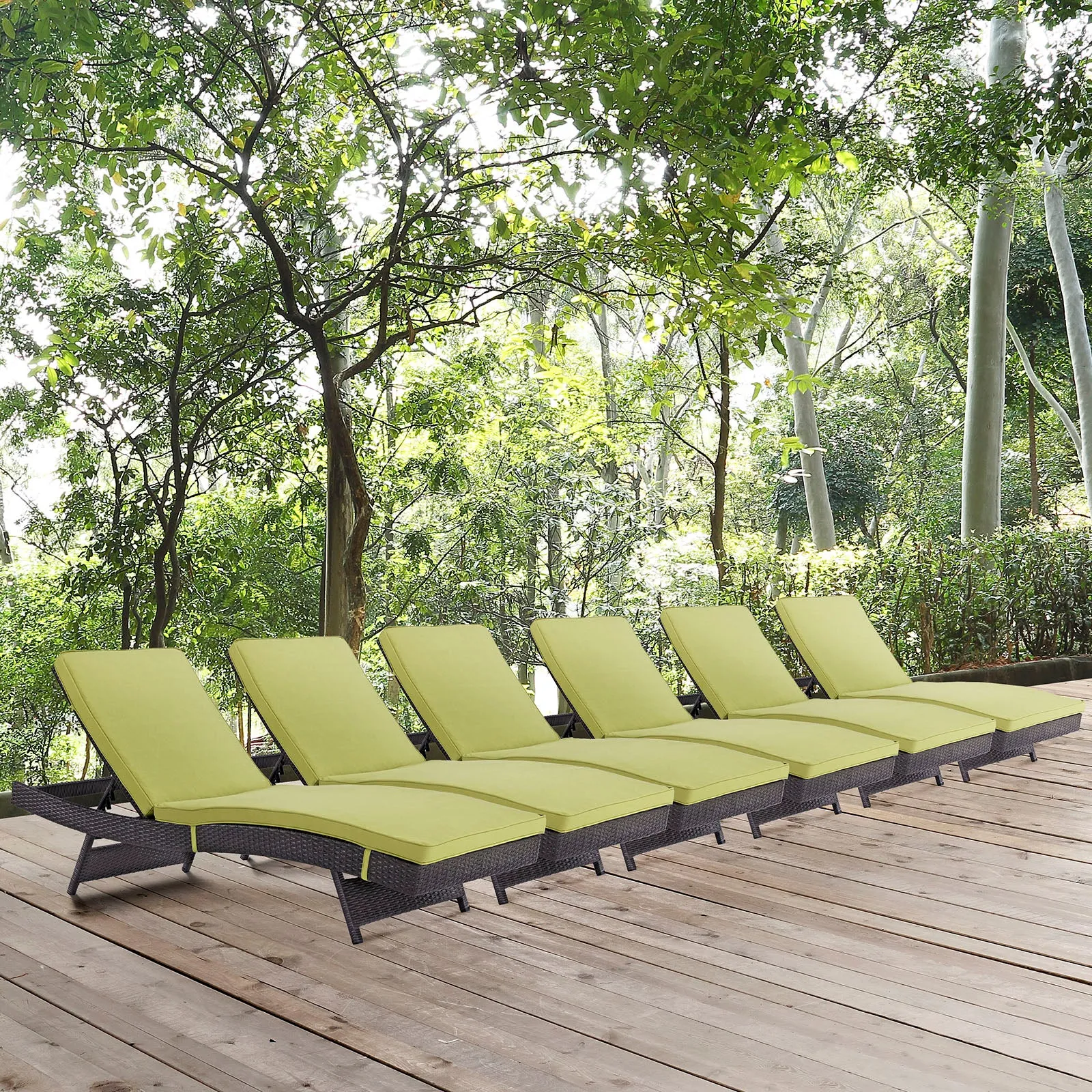 Convene Chaise Outdoor Patio Set of 6 by Modway
