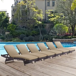 Convene Chaise Outdoor Patio Set of 6 by Modway