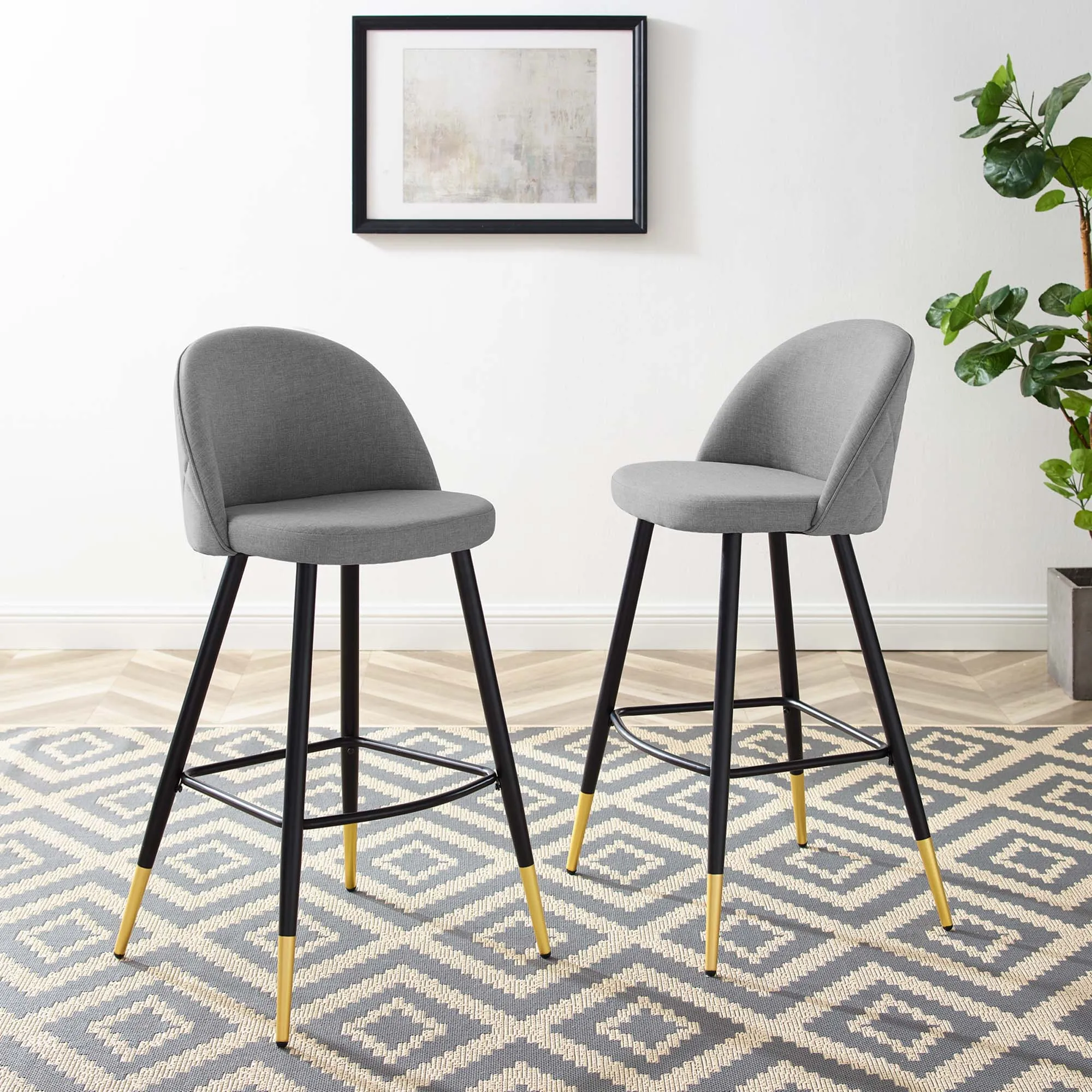 Cordial Fabric Bar Stools - Set of 2 by Modway