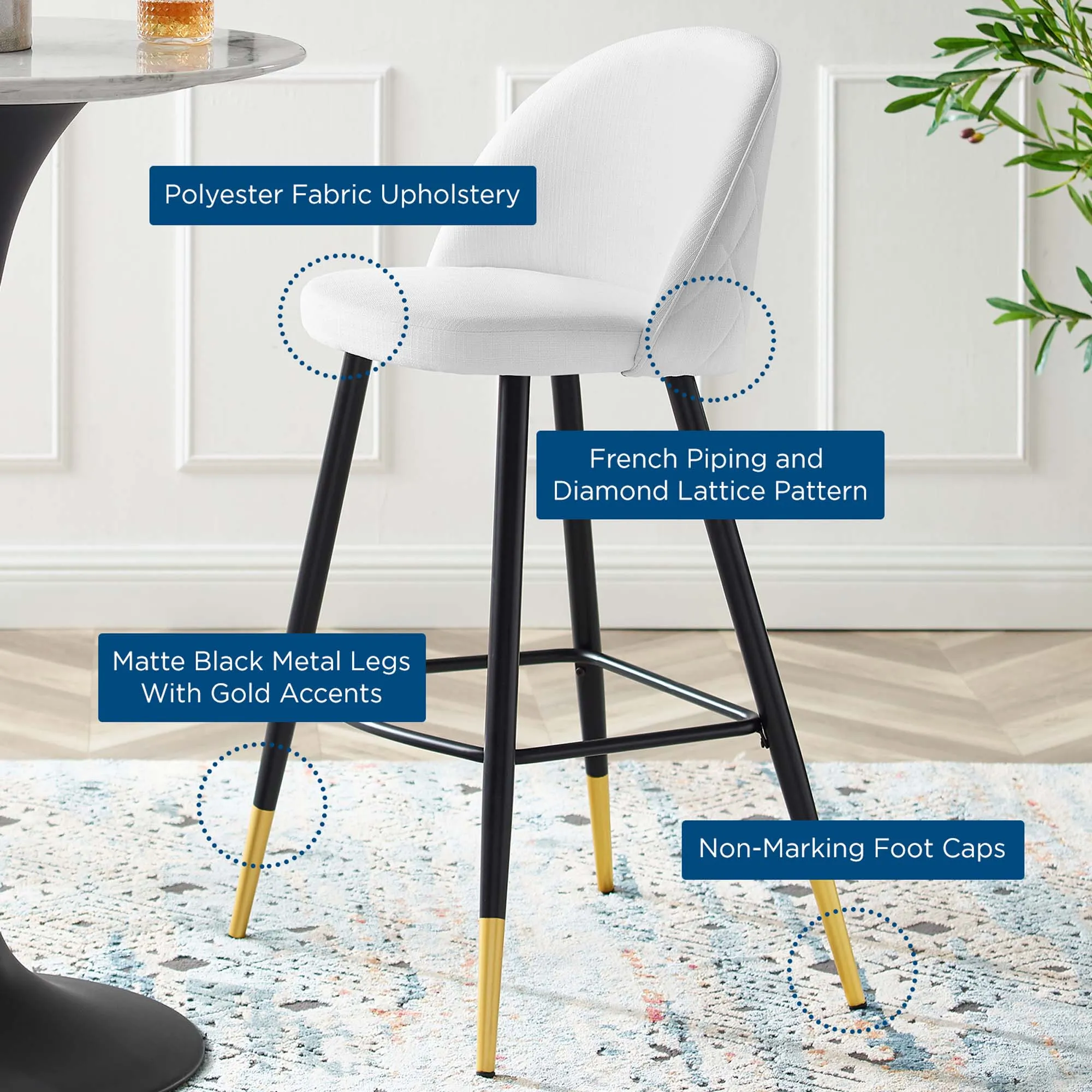 Cordial Fabric Bar Stools - Set of 2 by Modway