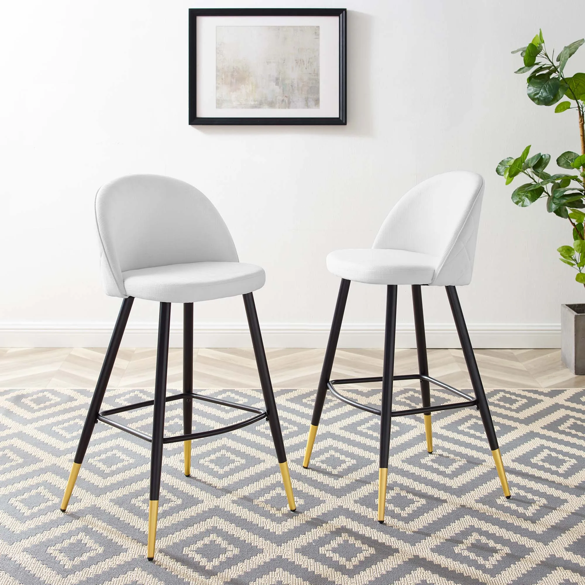 Cordial Fabric Bar Stools - Set of 2 by Modway