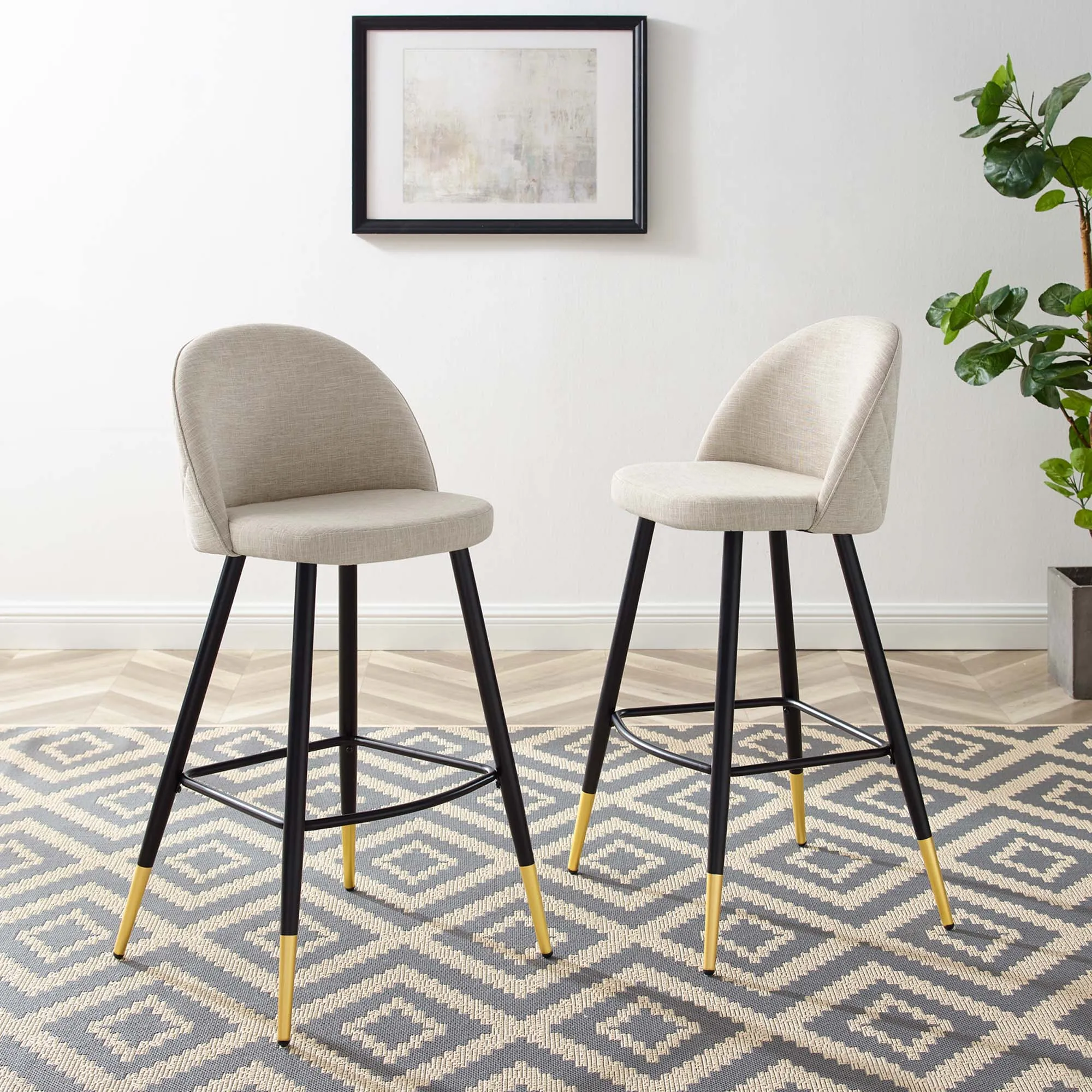 Cordial Fabric Bar Stools - Set of 2 by Modway