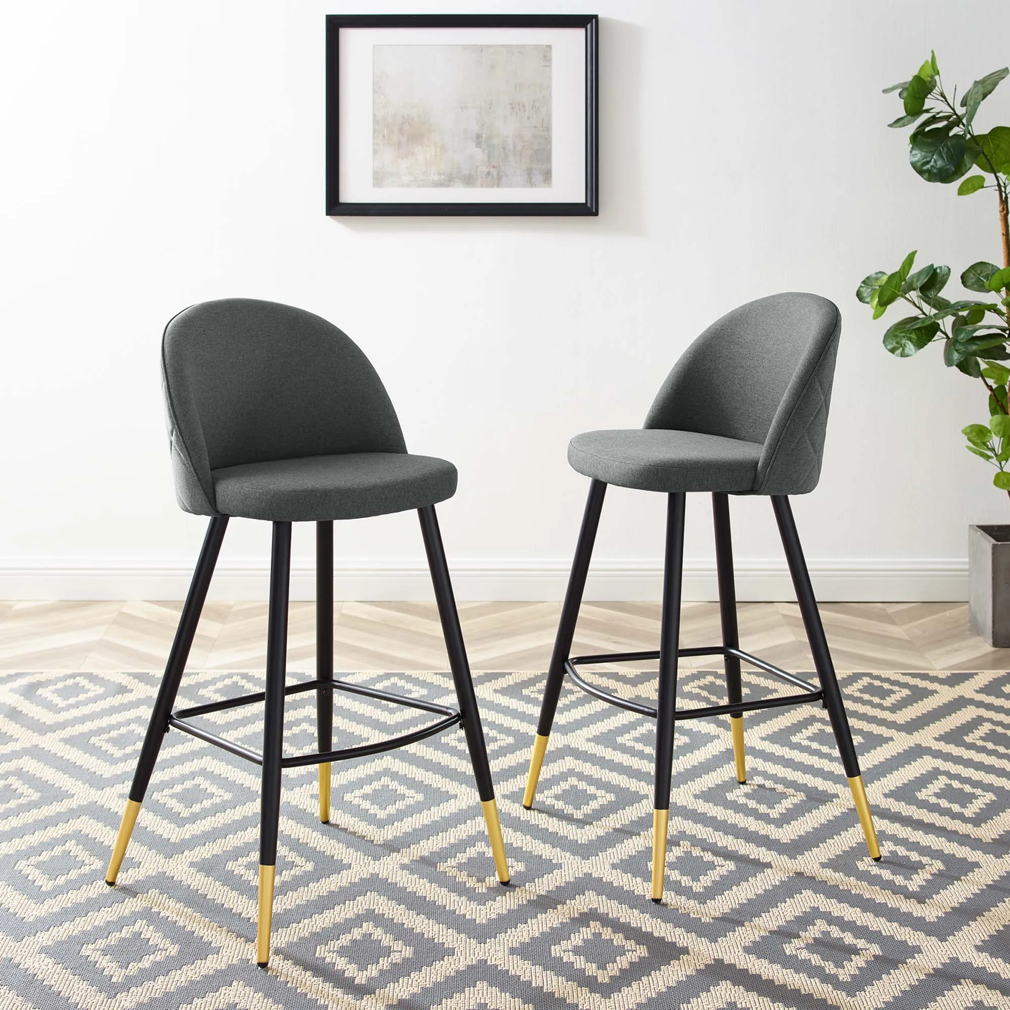 Cordial Fabric Bar Stools - Set of 2 by Modway